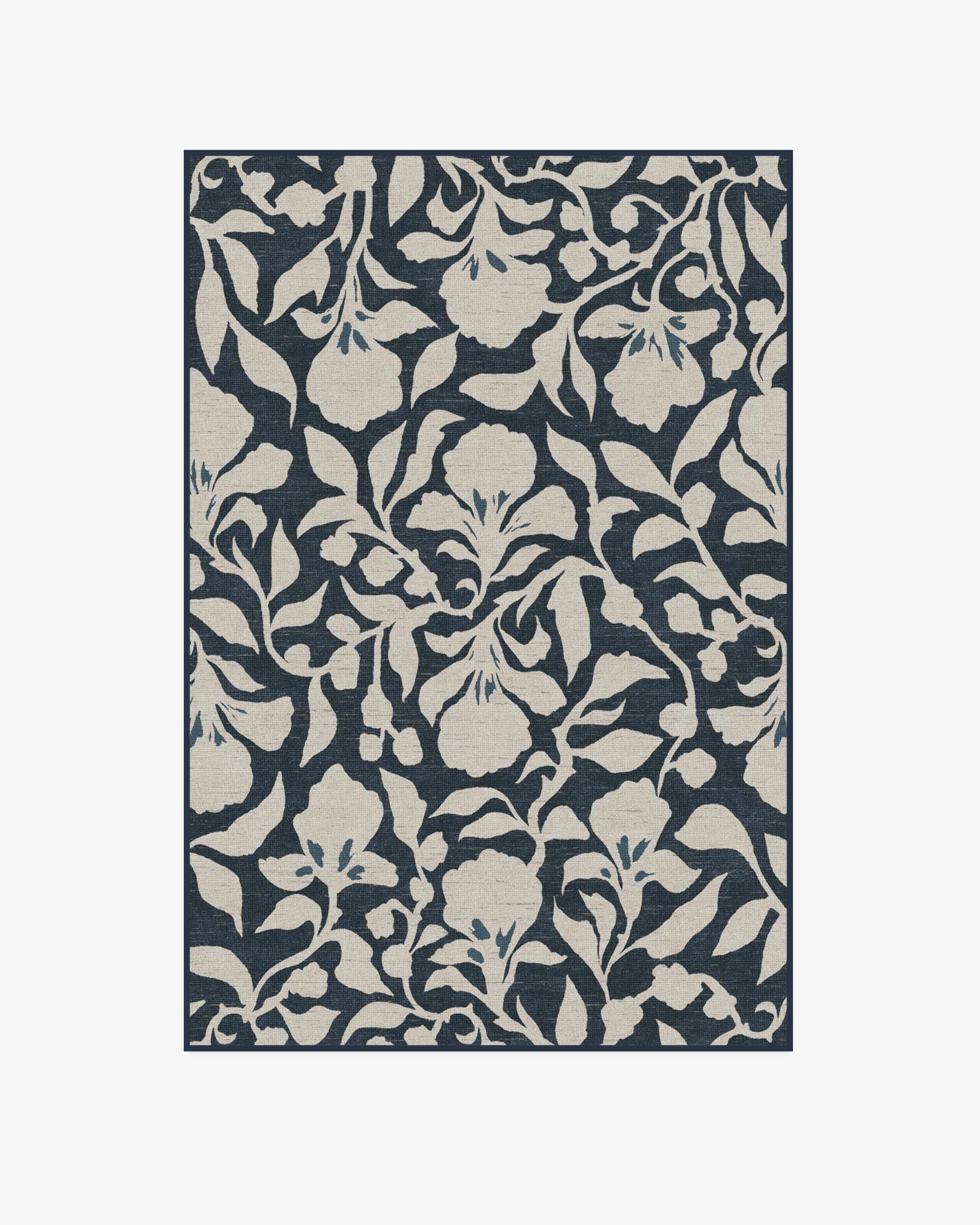 Flora Ink Blue & Ivory Flatwoven Rug by The Hiltons