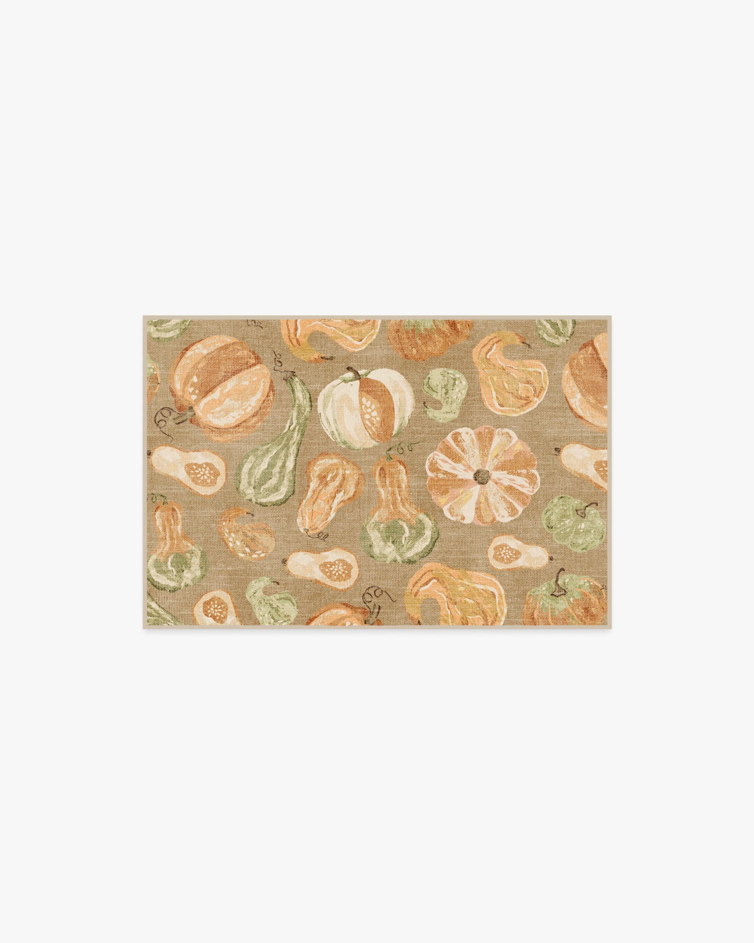Harvest Veggies Orange & Green Flatwoven Rug