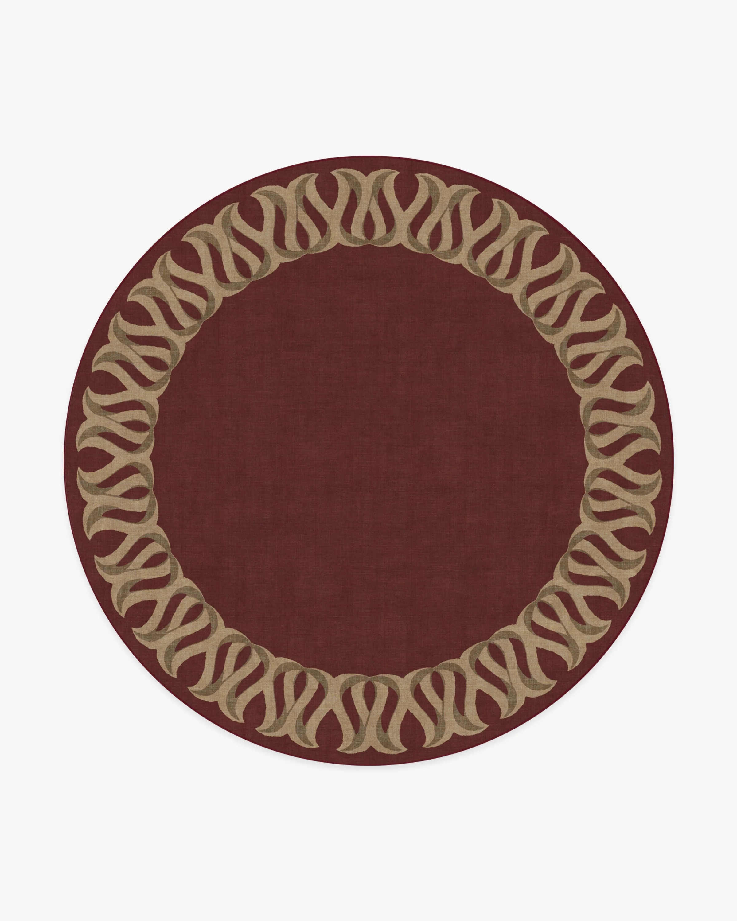 Ribbon Border Red & Natural Rug