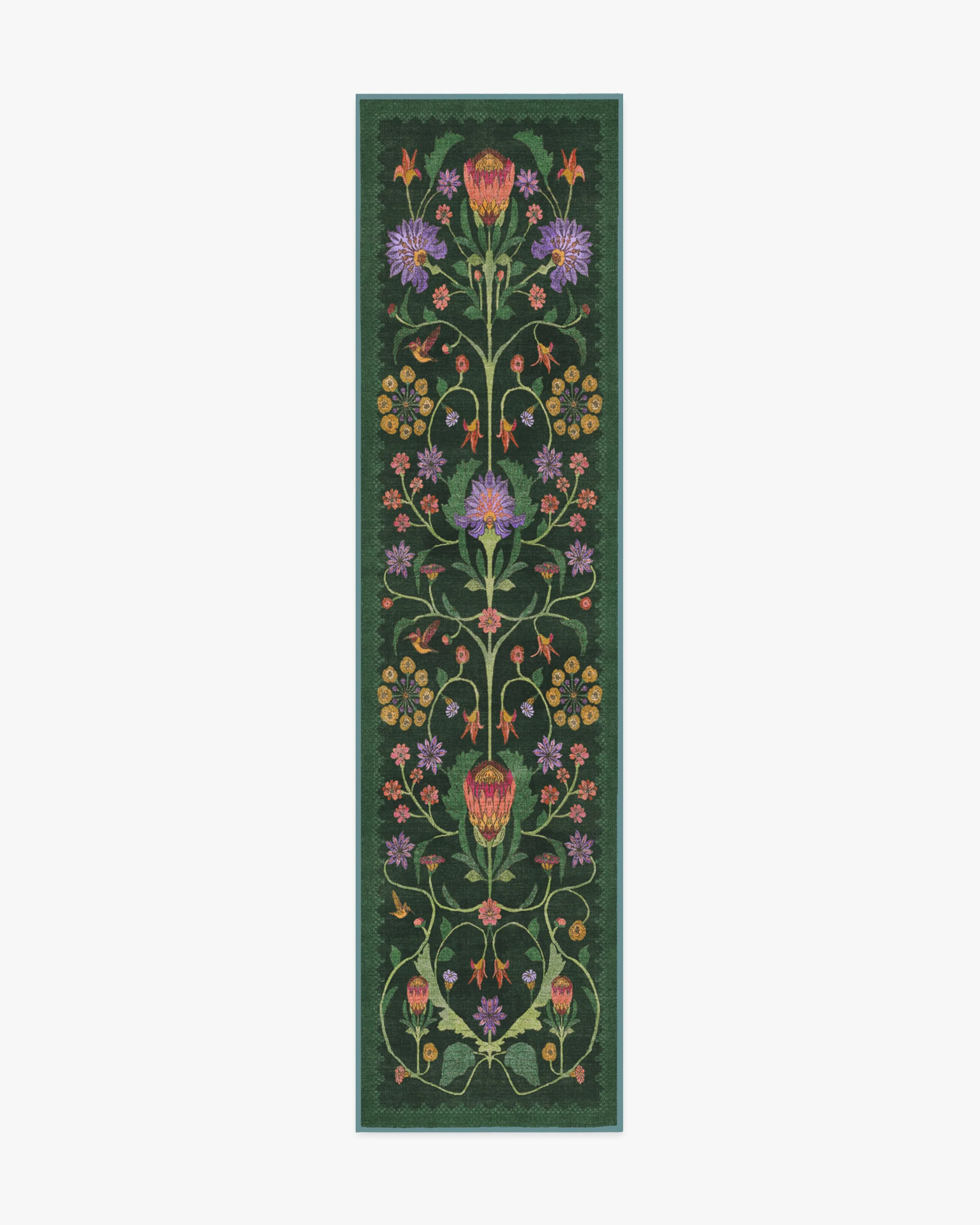 Protea Forest Green Flatwoven Rug by Iris Apfel