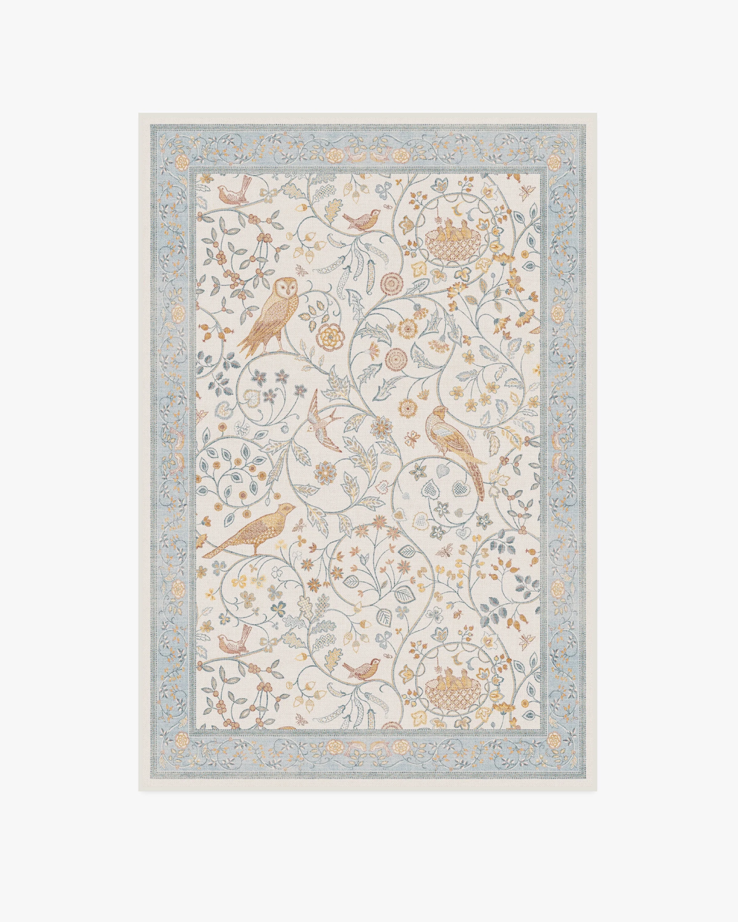 Newill Ivory & Blue Rug by Morris & Co.