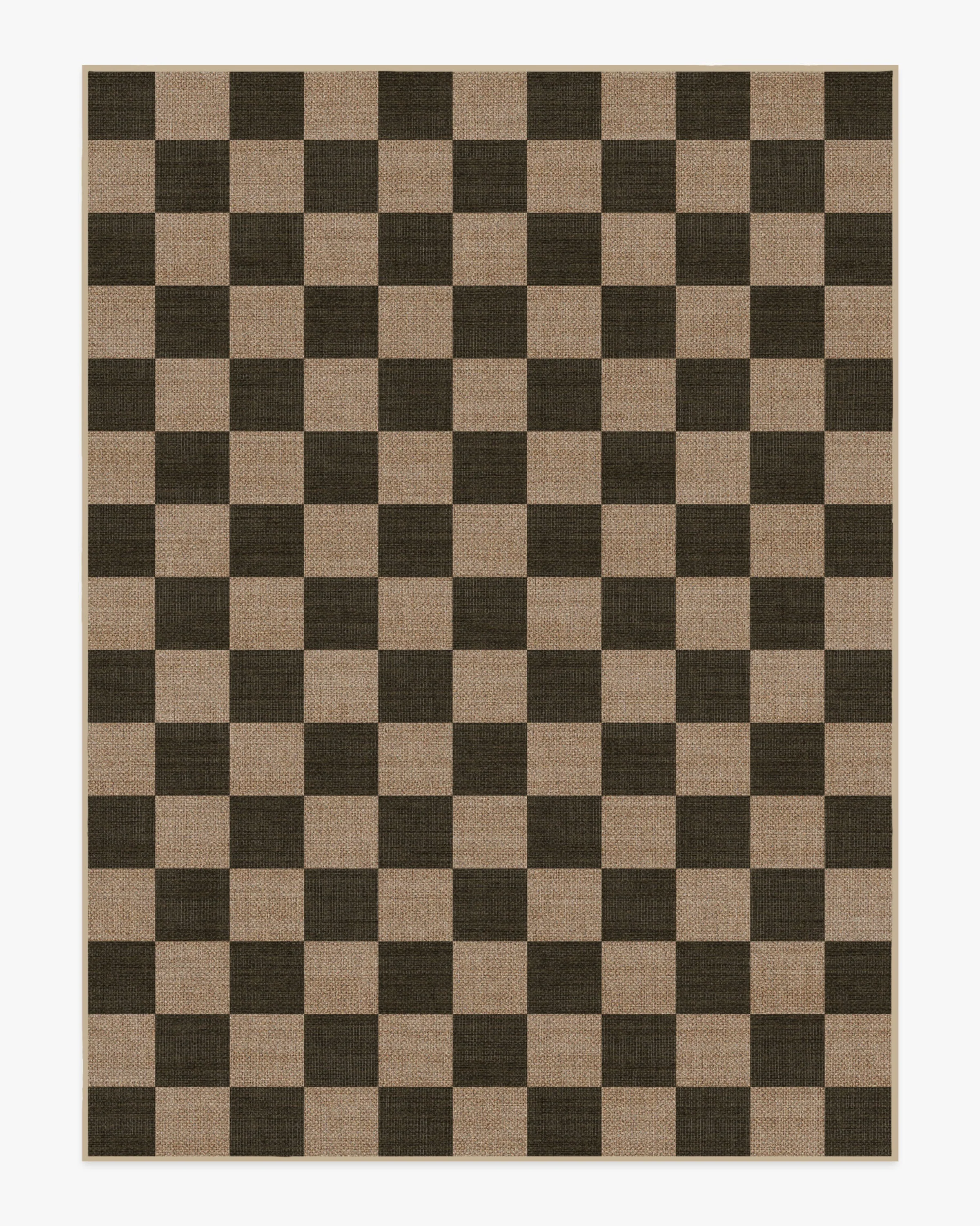 Checkerboard Soft Black Re-Jute Rug