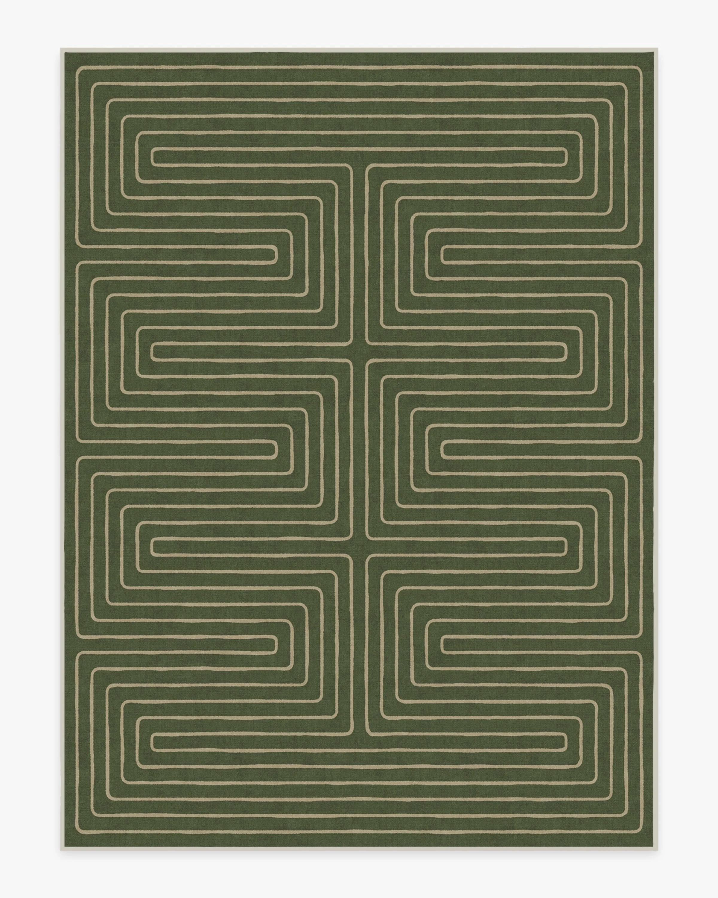 Labyrinth Fern Green Rug by Jonathan Adler