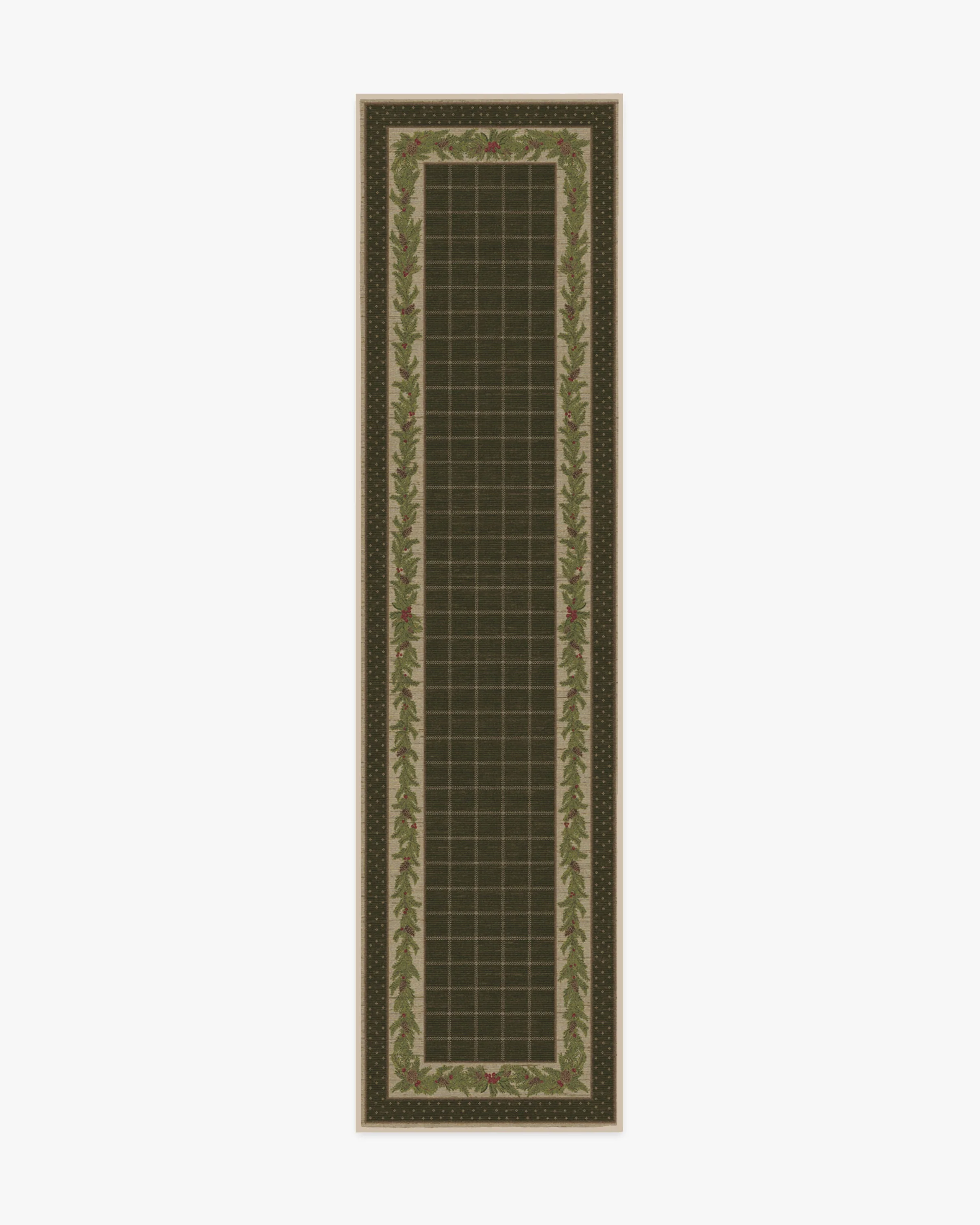 Pine Border Dark Olive Rug