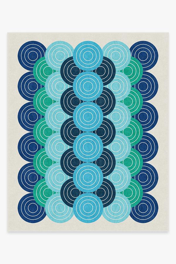 Biba Blue Green Flatwoven Rug by Jonathan Adler