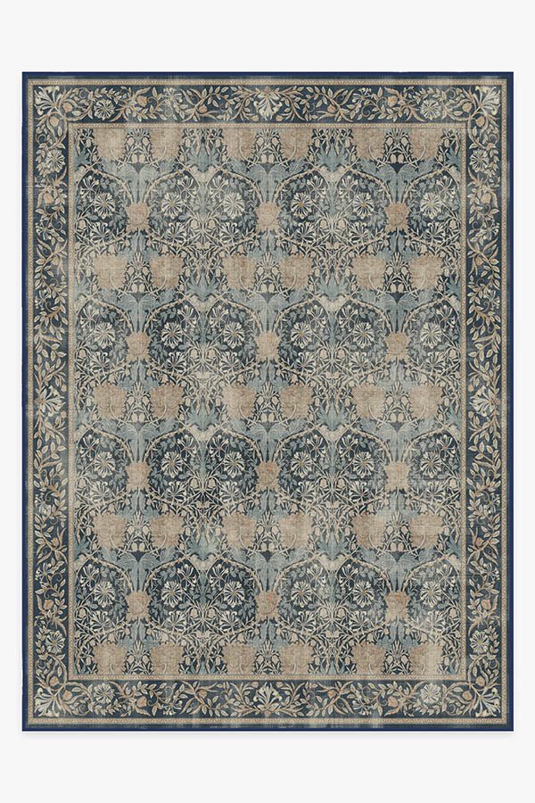 Honeysuckle & Tulip Indigo Rug by Morris & Co.