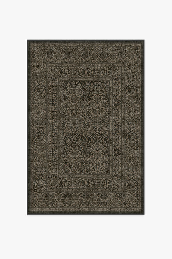 Bluebell Soft Black Flatwoven Rug by Morris & Co.