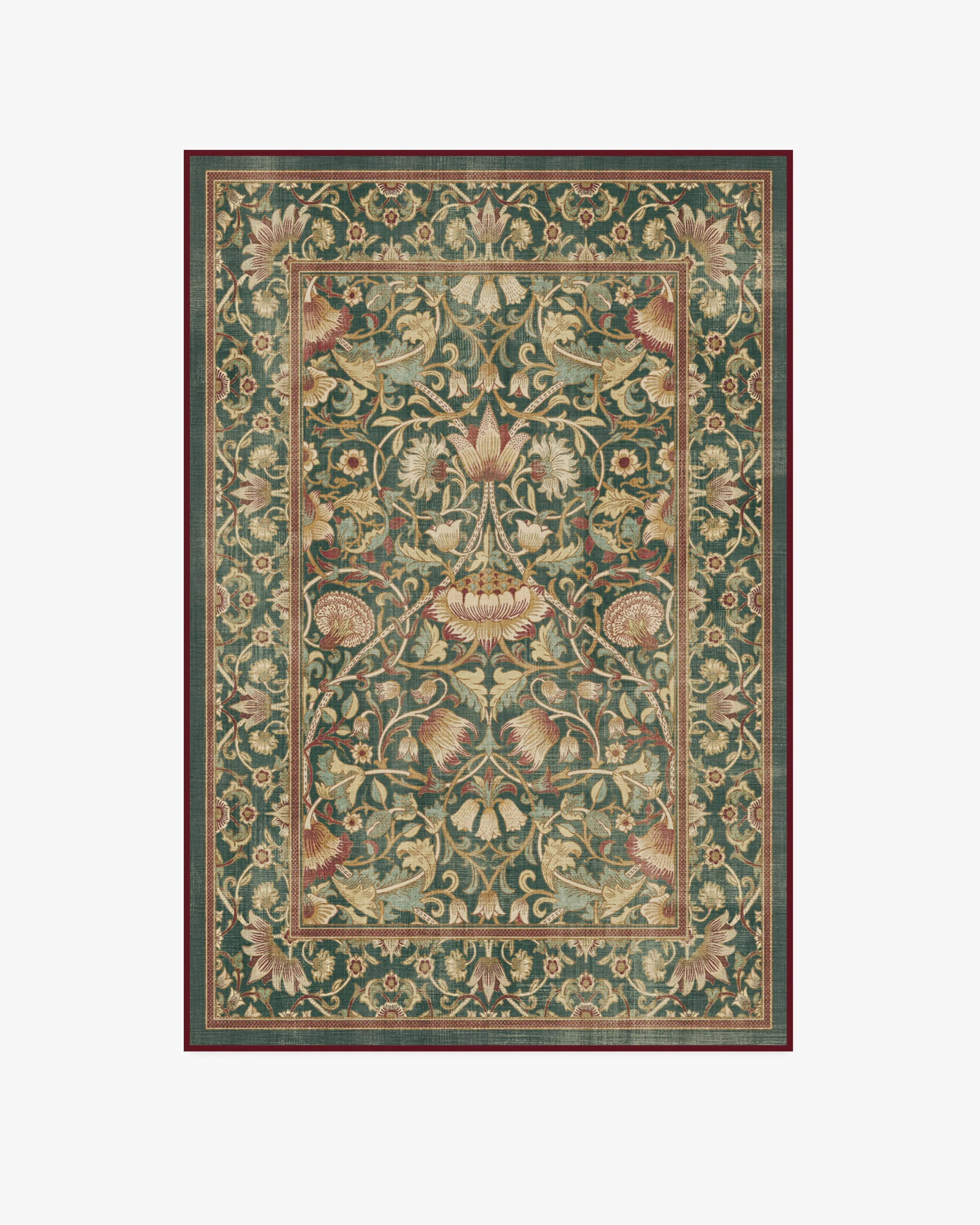 Lodden Soft Evergreen & Gold Rug by Morris & Co.