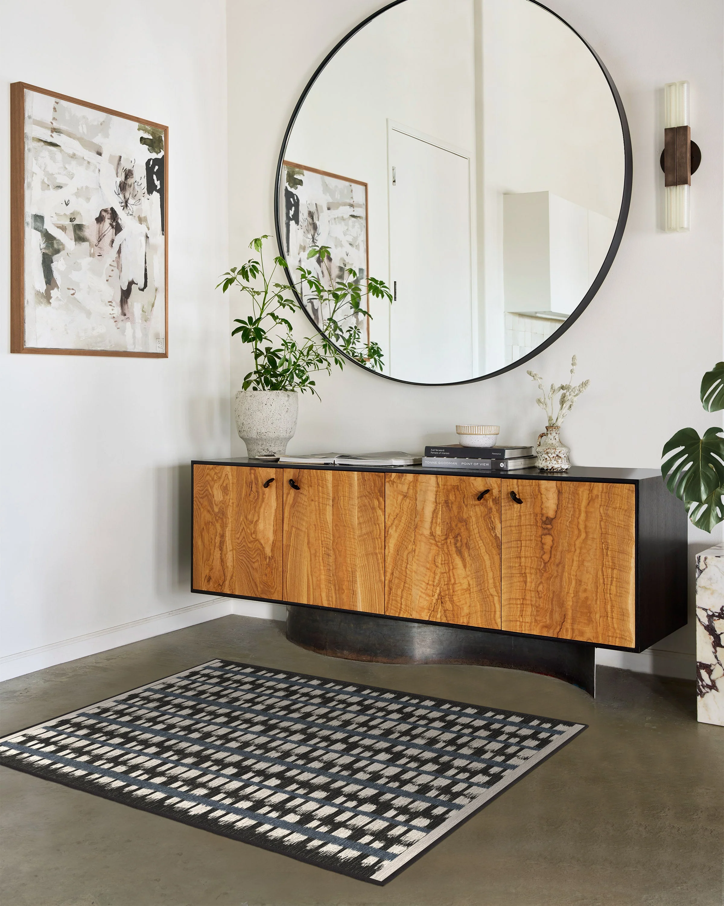 Berlin Charcoal & Sand Flatwoven Rug by Michael Michalsky