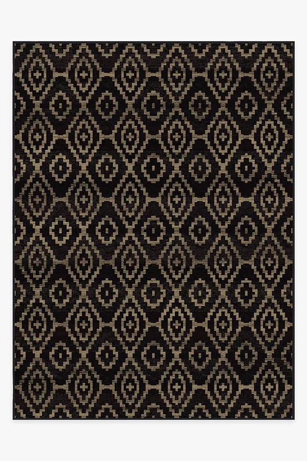 Diamond Trellis Black Flatwoven Rug