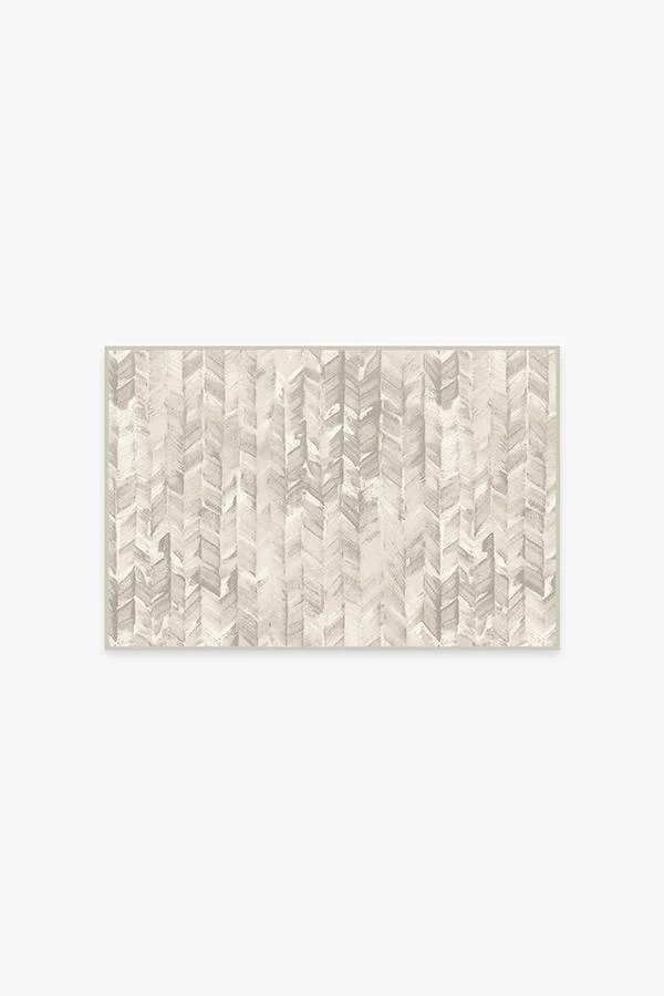 Watercolor Herringbone Cream Rug