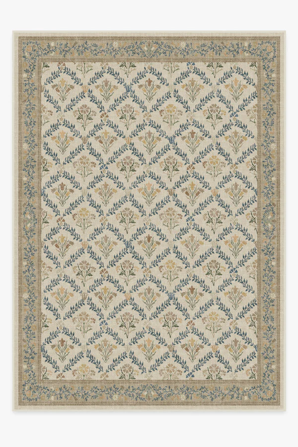 Bellflowers Ivory & Gold Rug by Morris & Co.