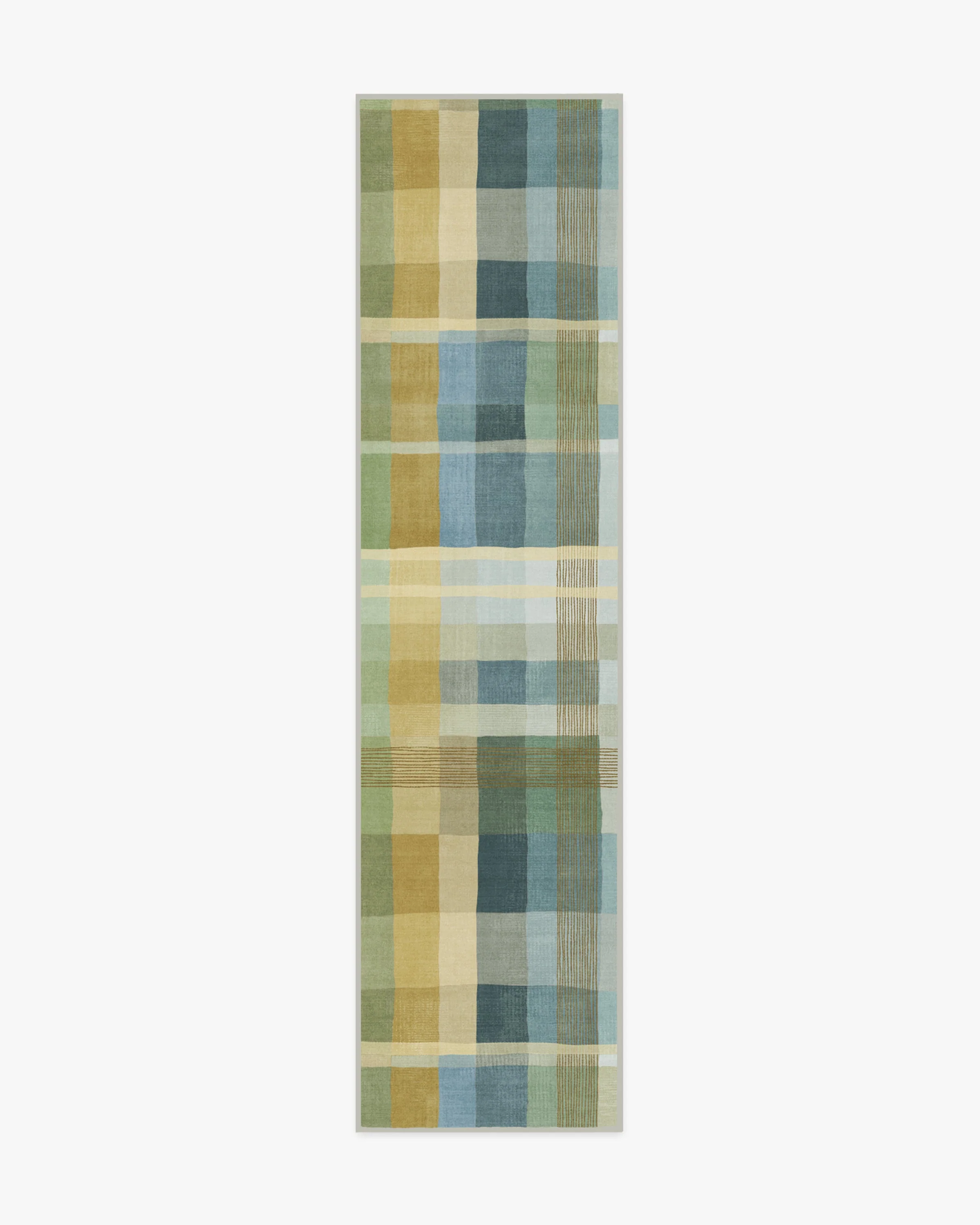 Margot Plaid Blue Flatwoven Rug