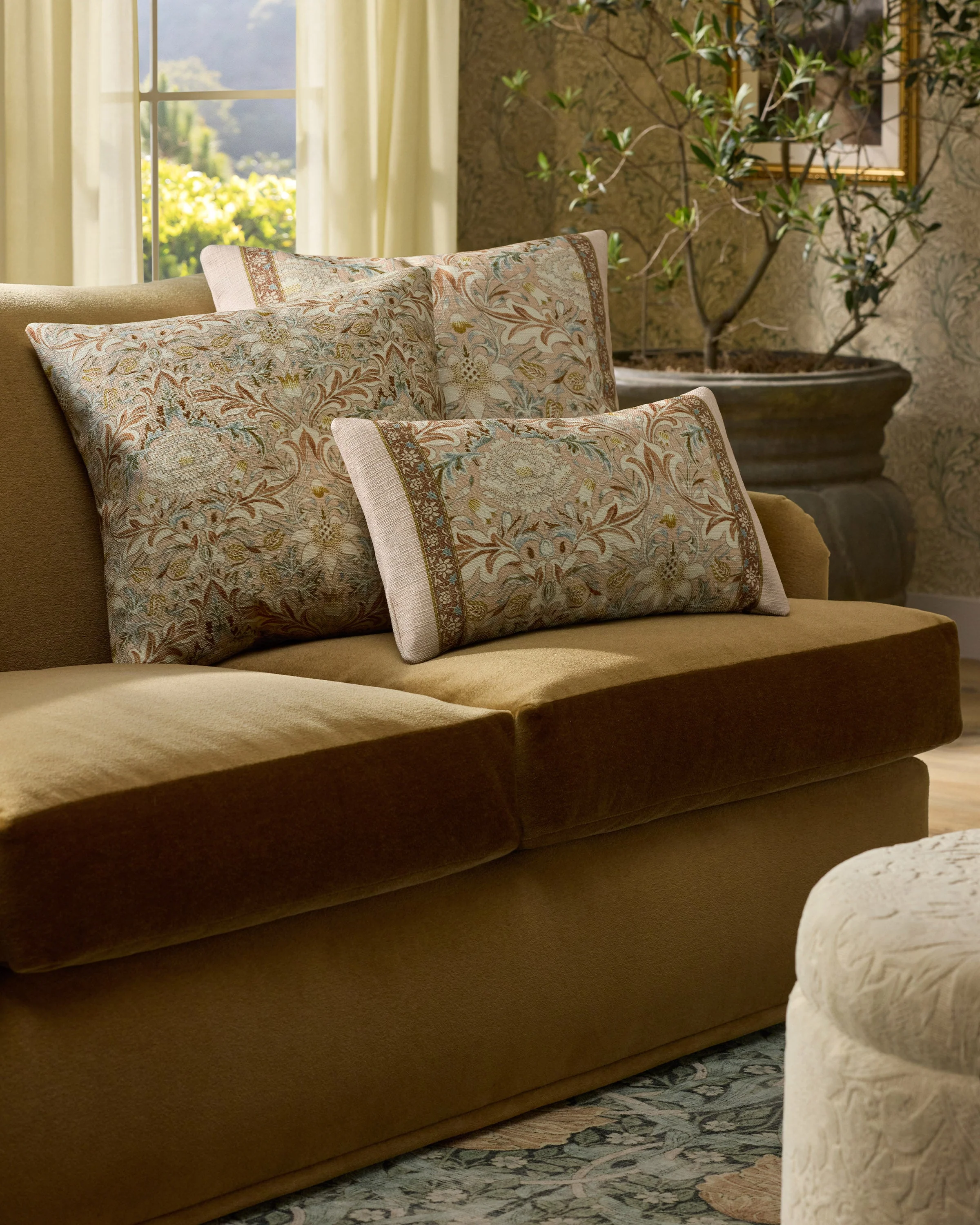 Simply Severn Vintage Blush Woven Lumbar Throw Pillow by Morris & Co.