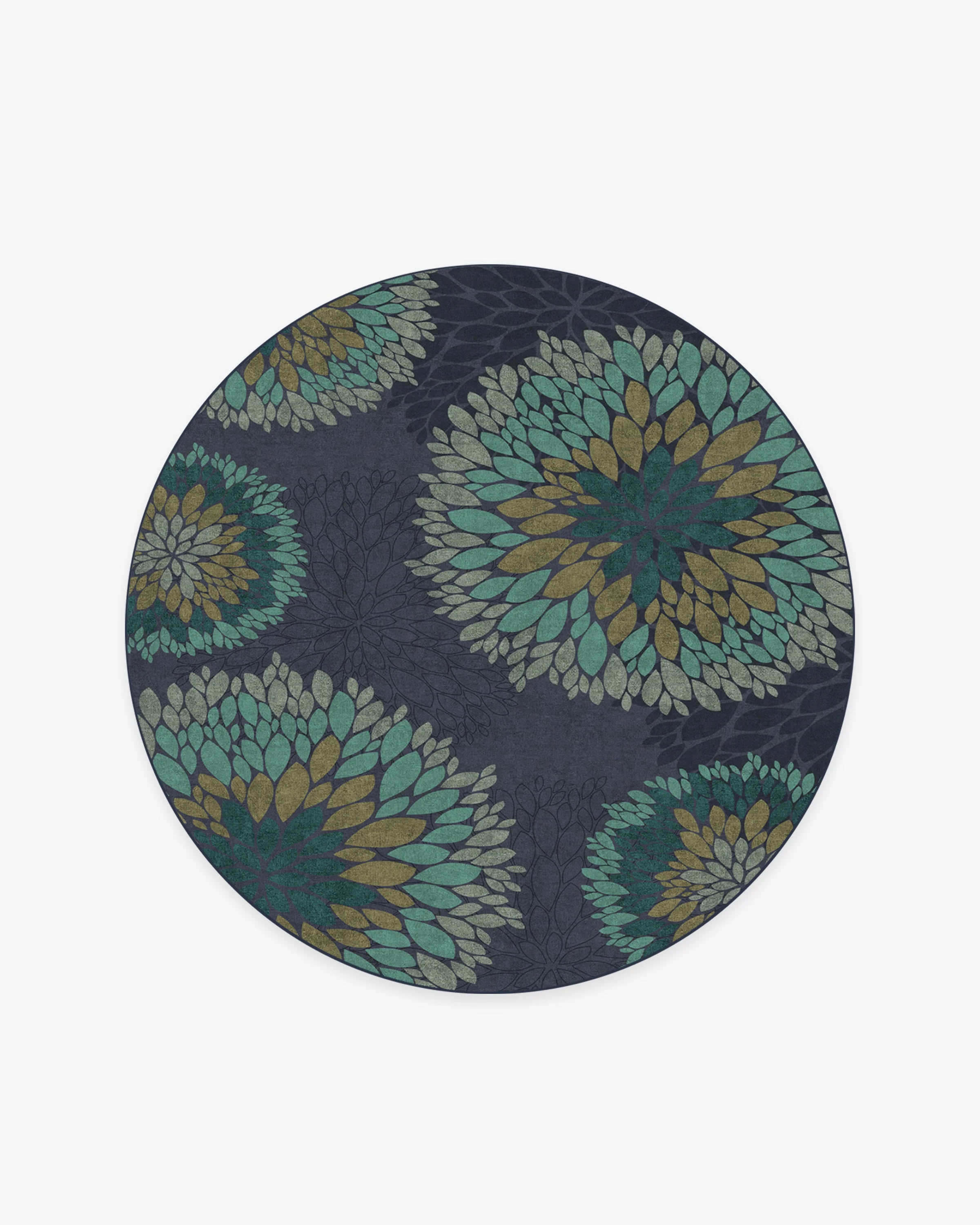 Floral Medallion Navy Rug