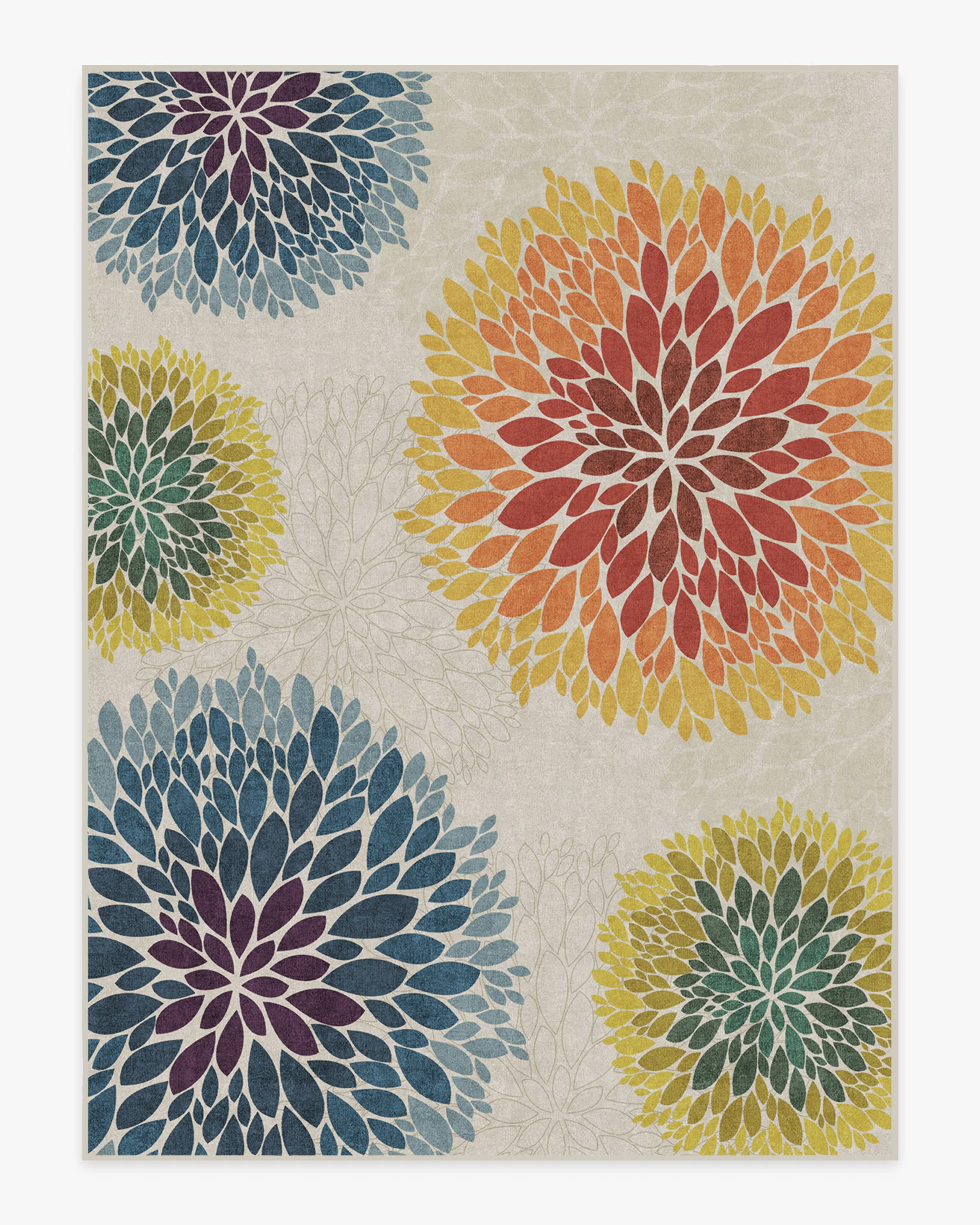 Floral Medallion Multicolor Flatwoven Rug