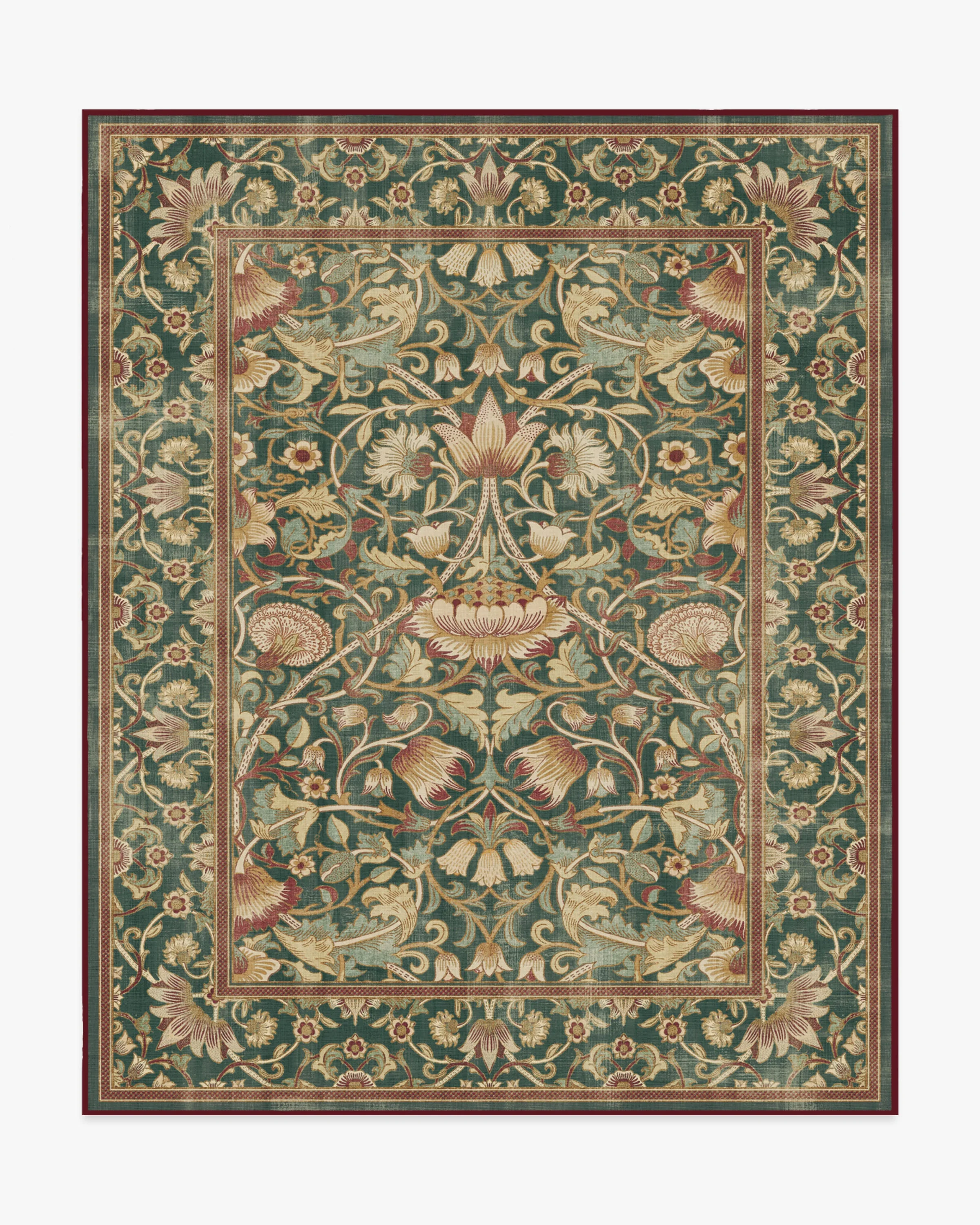 Lodden Soft Evergreen & Gold Rug by Morris & Co.