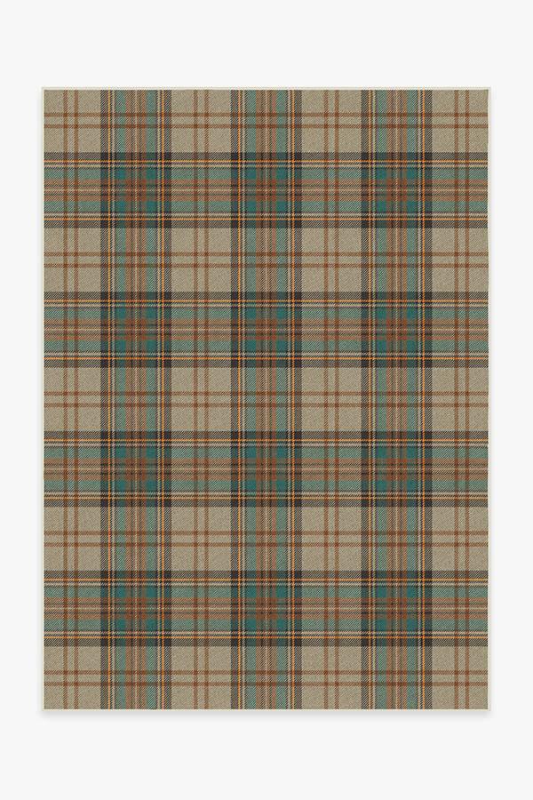 Dress Stewart Tartan Khaki Flatwoven Rug