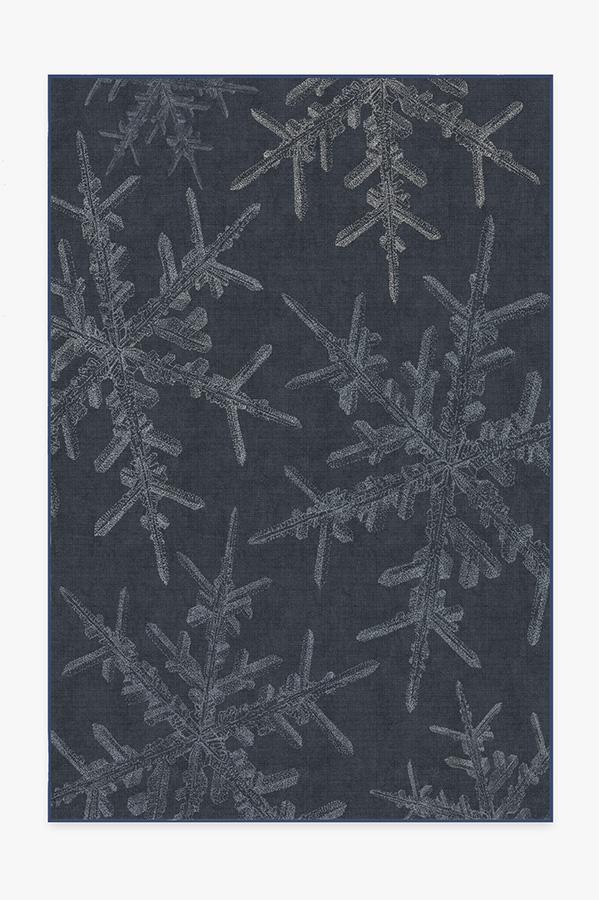 Snowflake Navy Flatwoven Rug