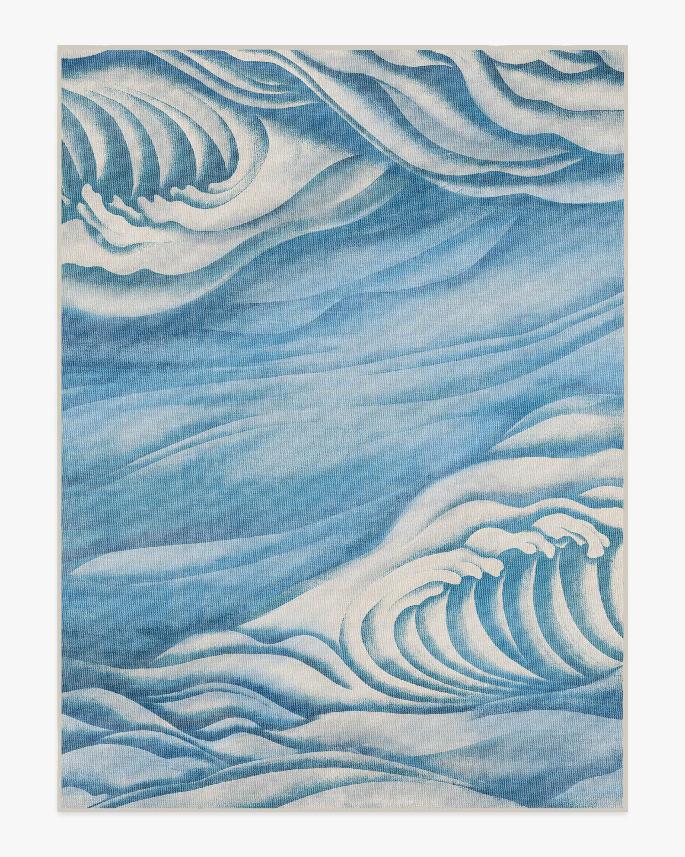 Waves Soft Blue Outdoor Rug by Gracie
