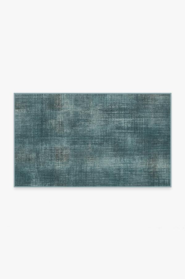 Sudaria Solid Teal Blue Flatwoven Rug