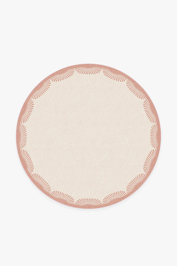 Fringe Pink & Ivory Flatwoven Rug by Gray Malin