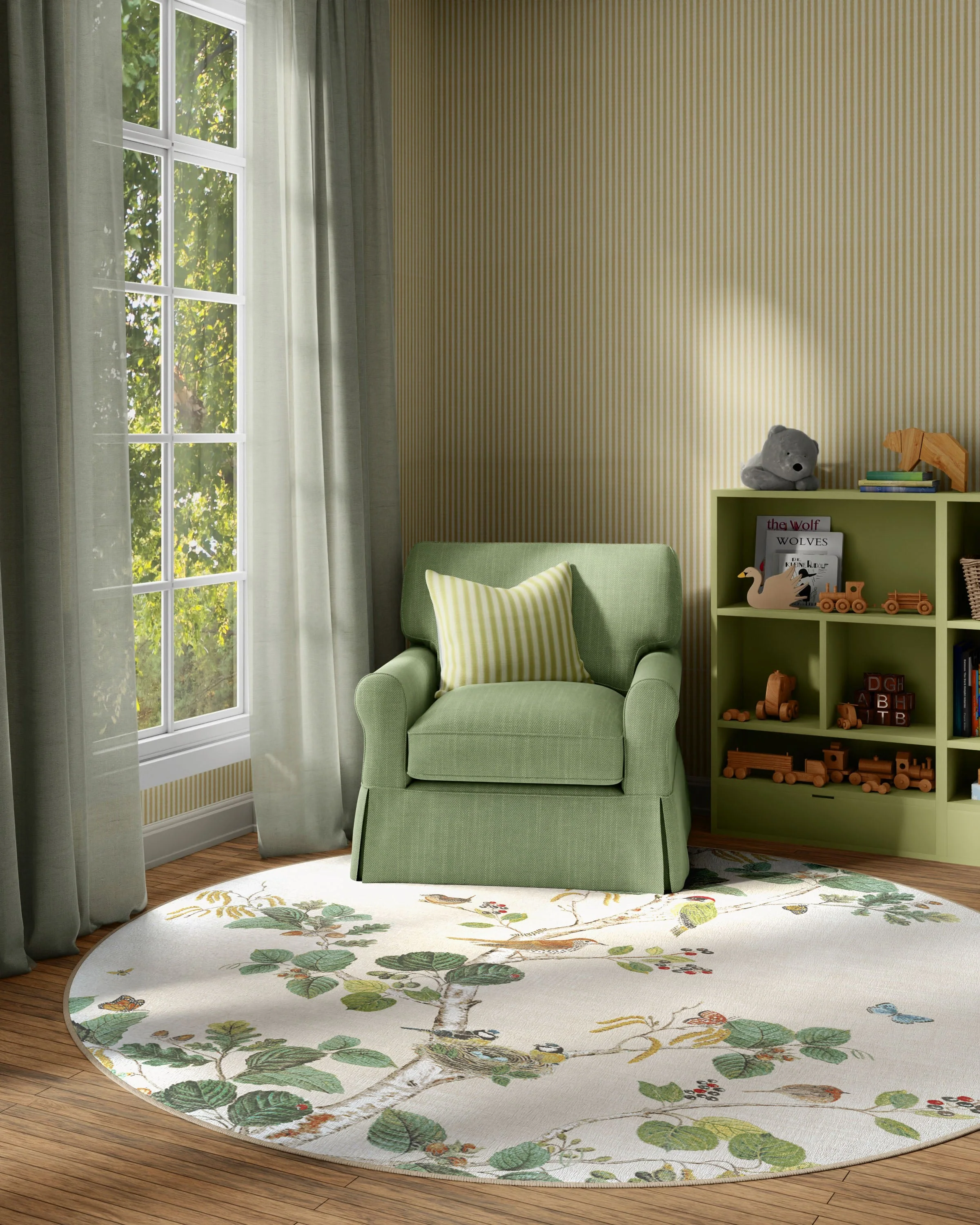 Woodland Chorus Fawn Rug by Sanderson