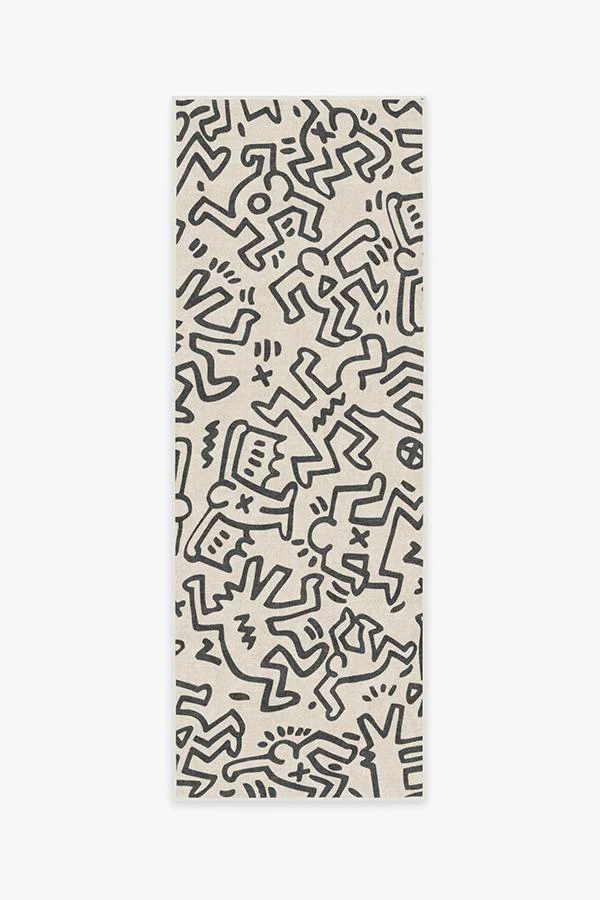 Block Party Black & Ivory Rug by Keith Haring