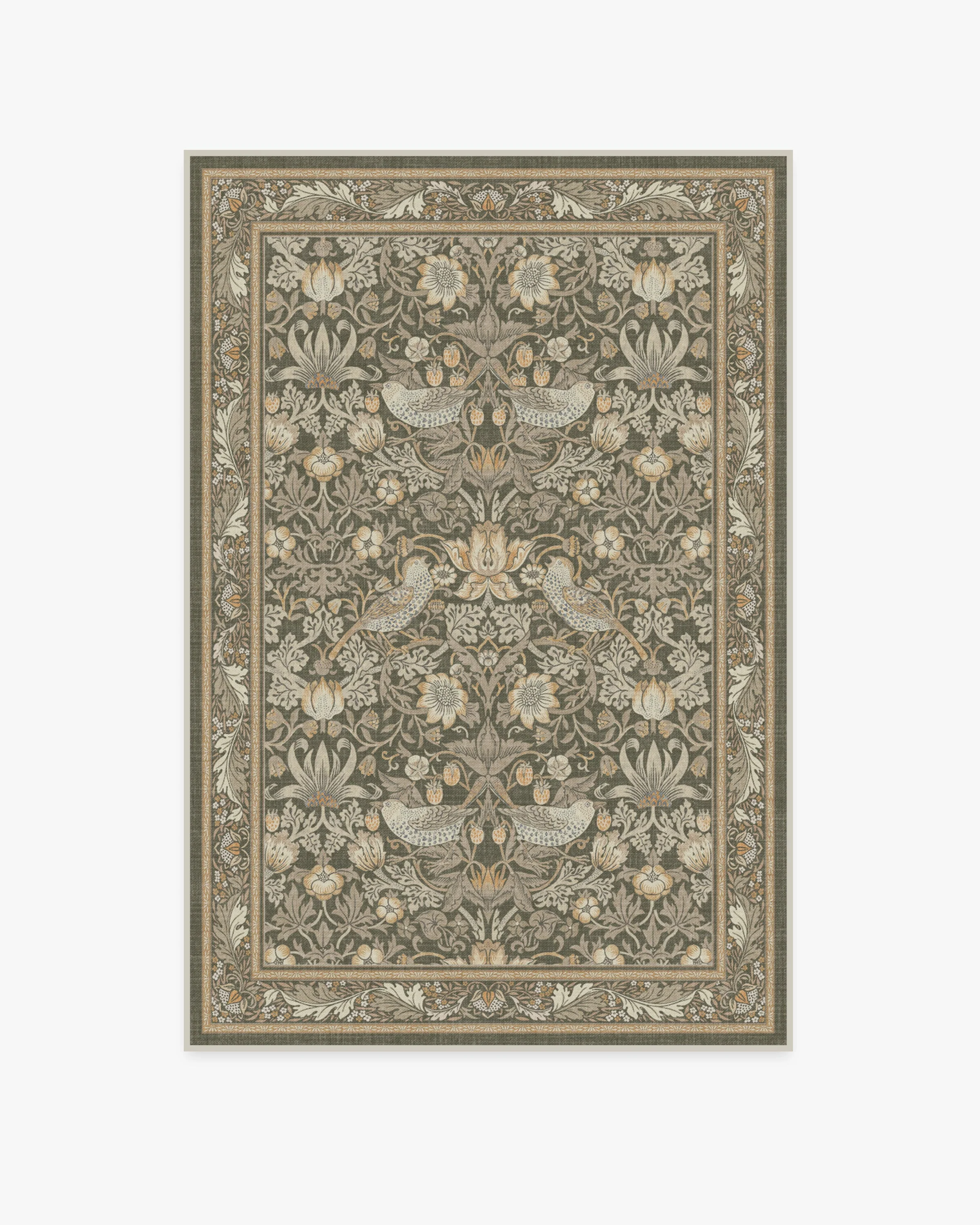 Strawberry Thief Stone Gold Rug by Morris & Co.
