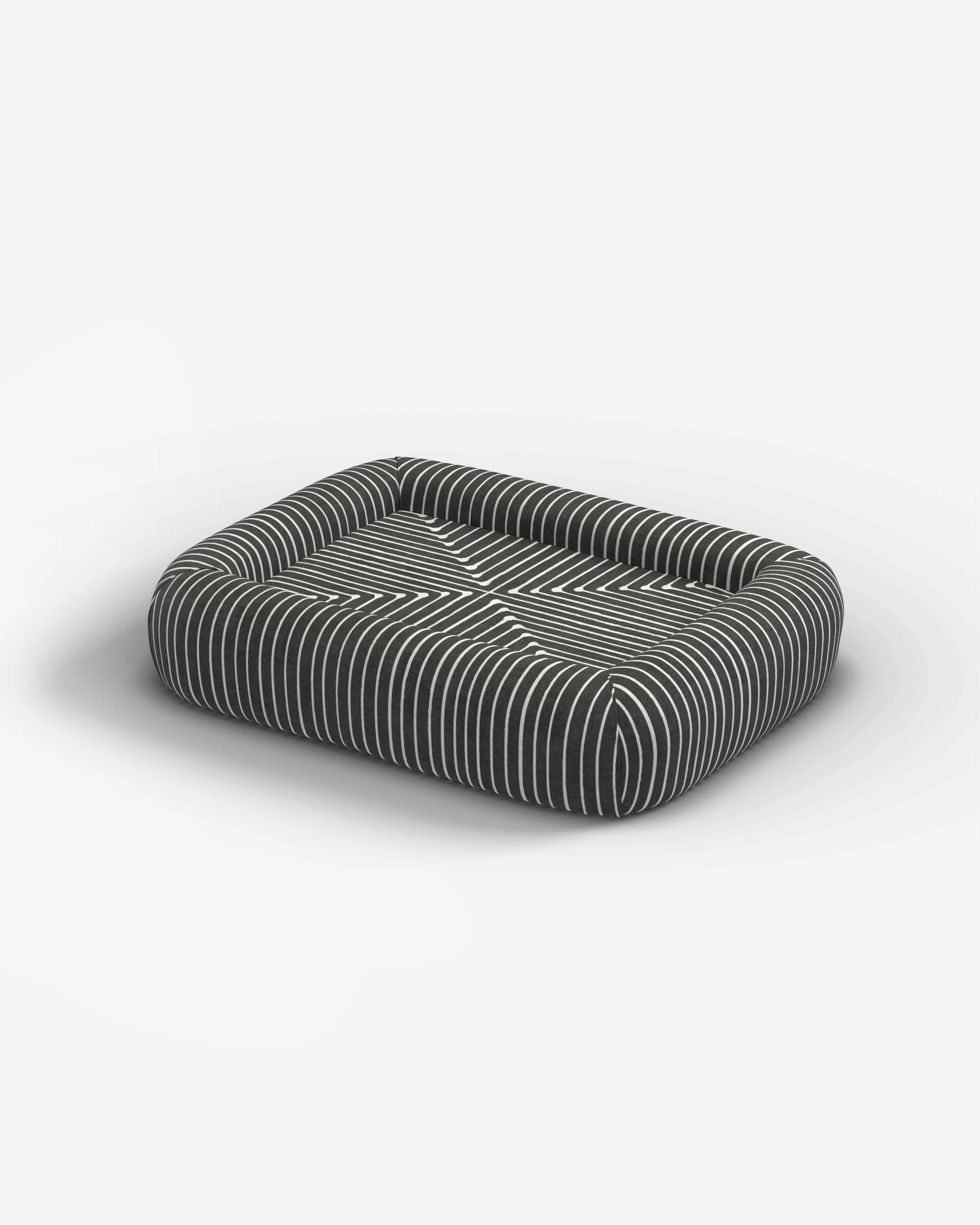 Inkdrop Charcoal Woven Bolster Pet Bed by Jonathan Adler