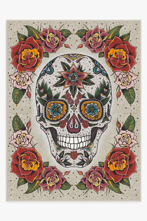 Sugar Skull Flatwoven Rug