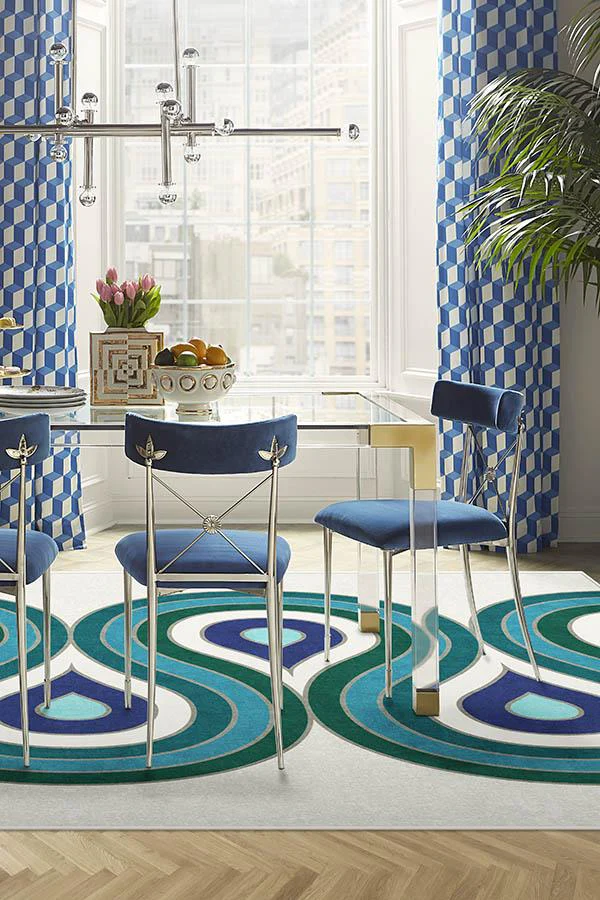 Milano Peacock Flatwoven Rug by Jonathan Adler