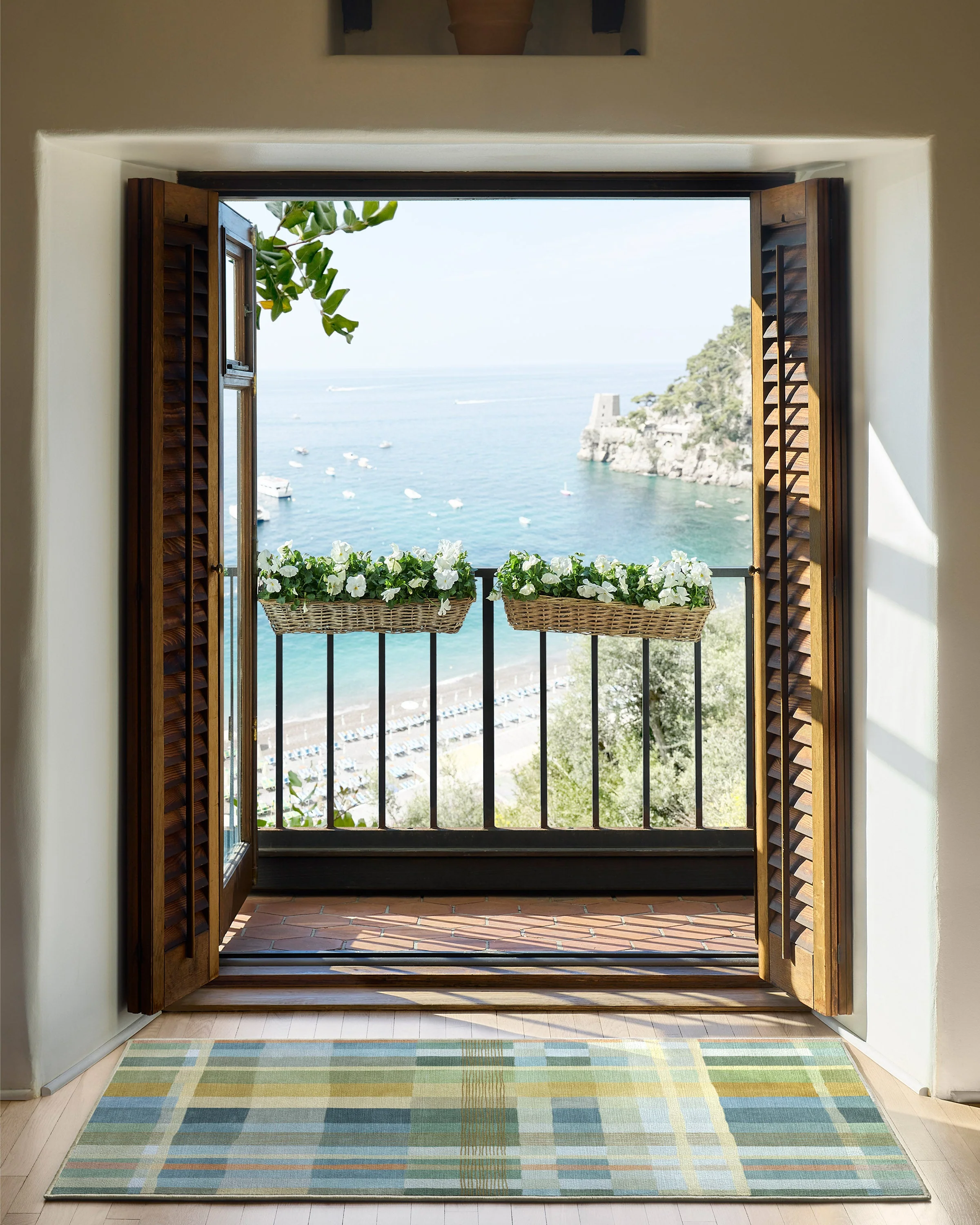 Margot Plaid Blue Flatwoven Rug