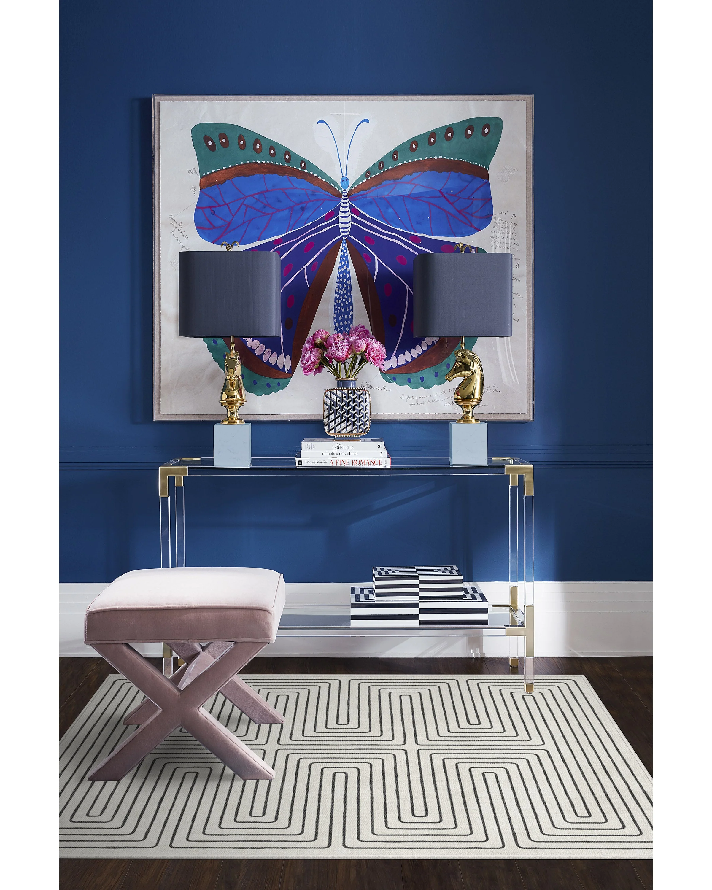 Labyrinth Black & Ivory Rug by Jonathan Adler