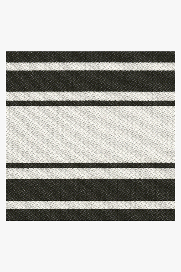 Marina Stripe Black Outdoor Rug