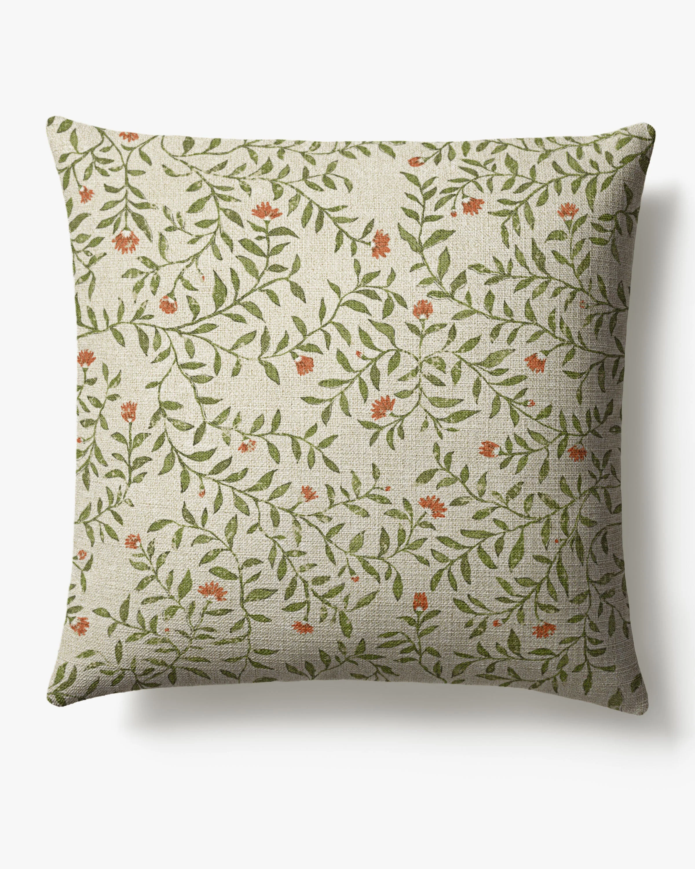 Waverly Natural & Green Woven Throw Pillow