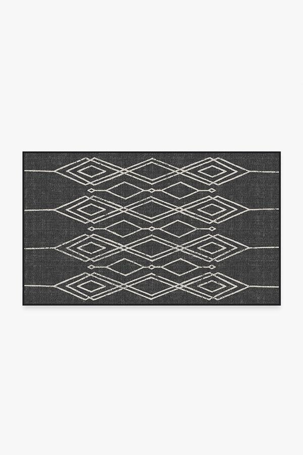 Gemma Lattice Black Outdoor Rug