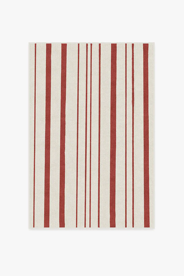 Hudson Stripe Red Flatwoven Rug