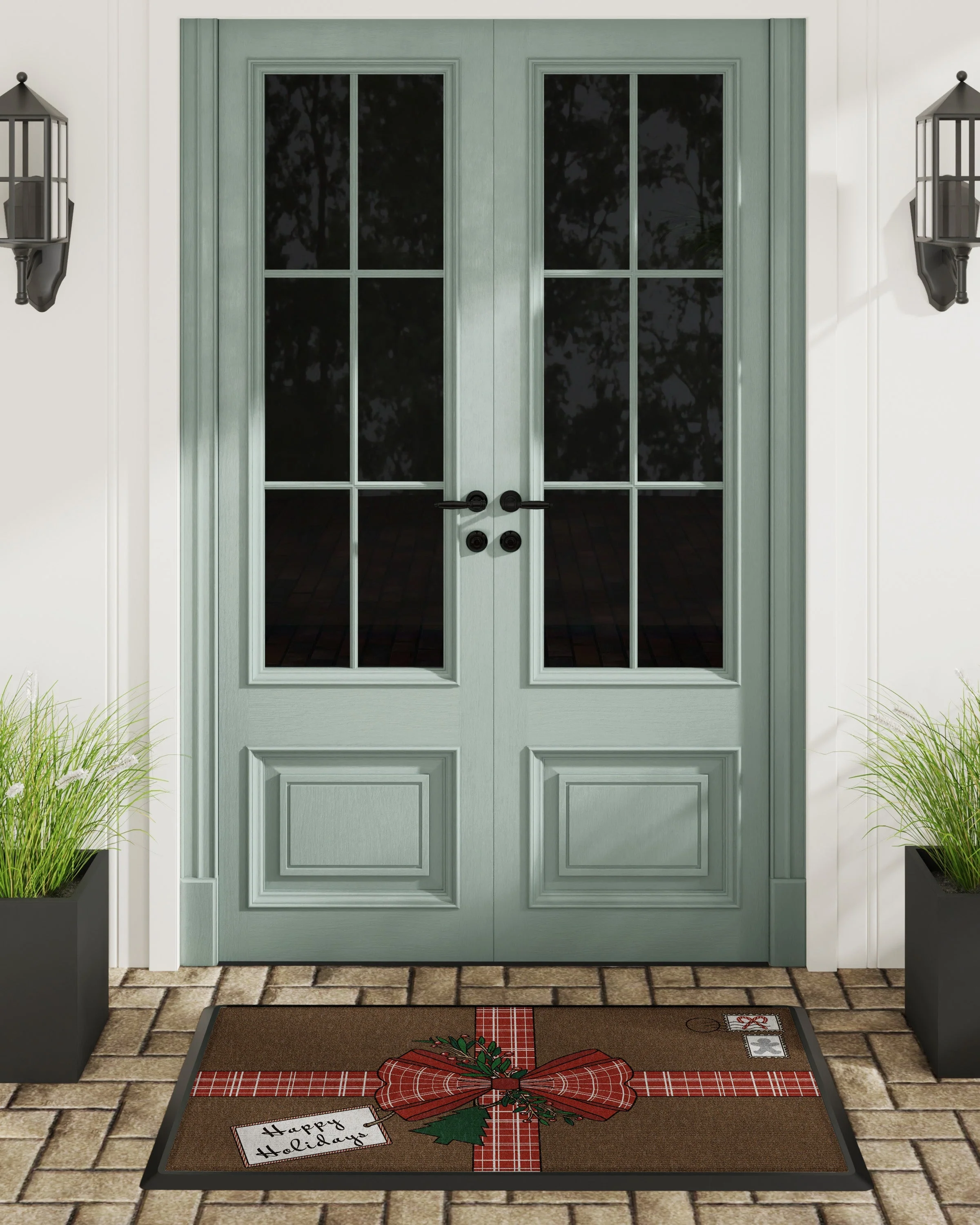 Postal Present Holiday Large Doormat