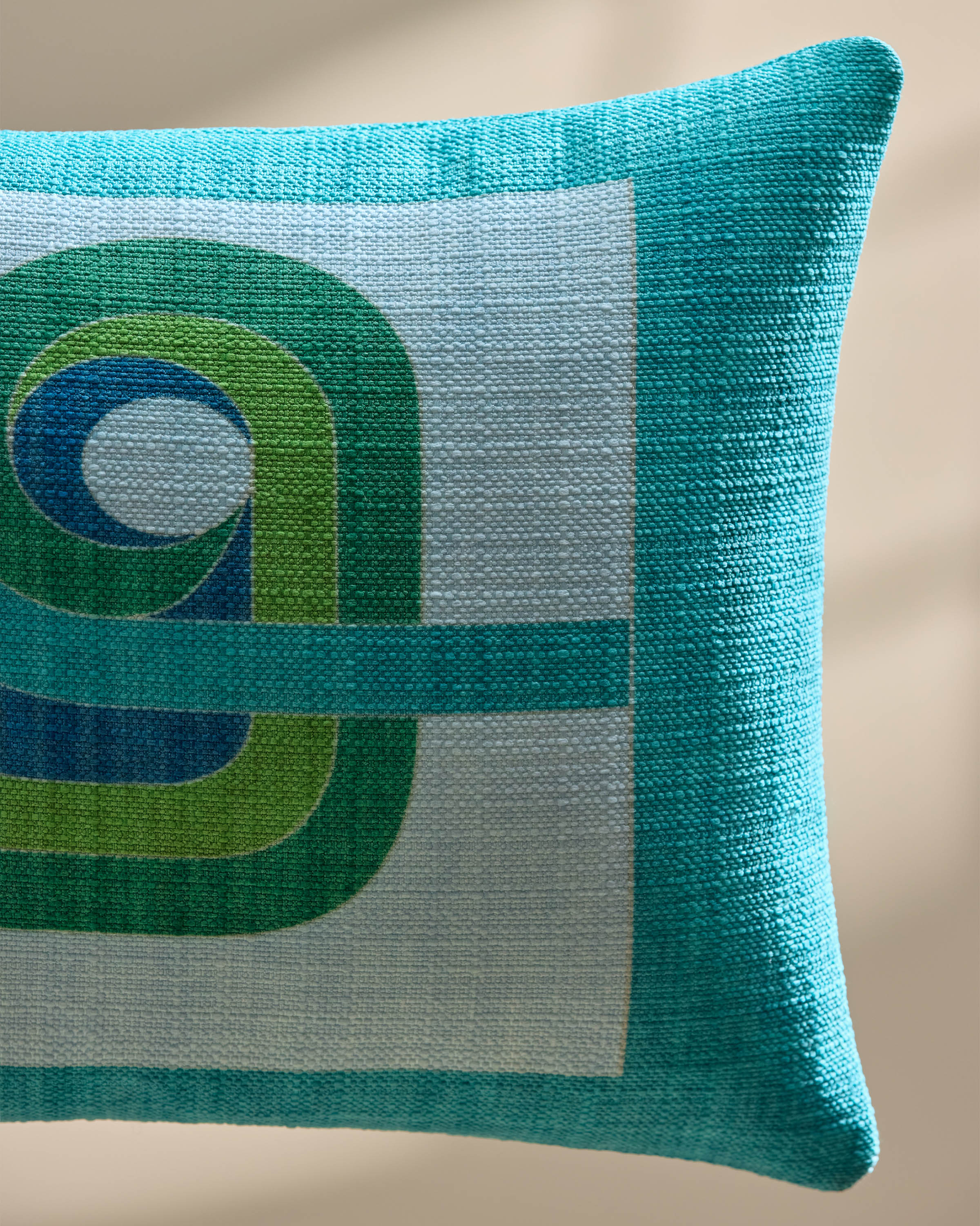 Madrid Turquoise & Green Woven Throw Pillow by Jonathan Adler