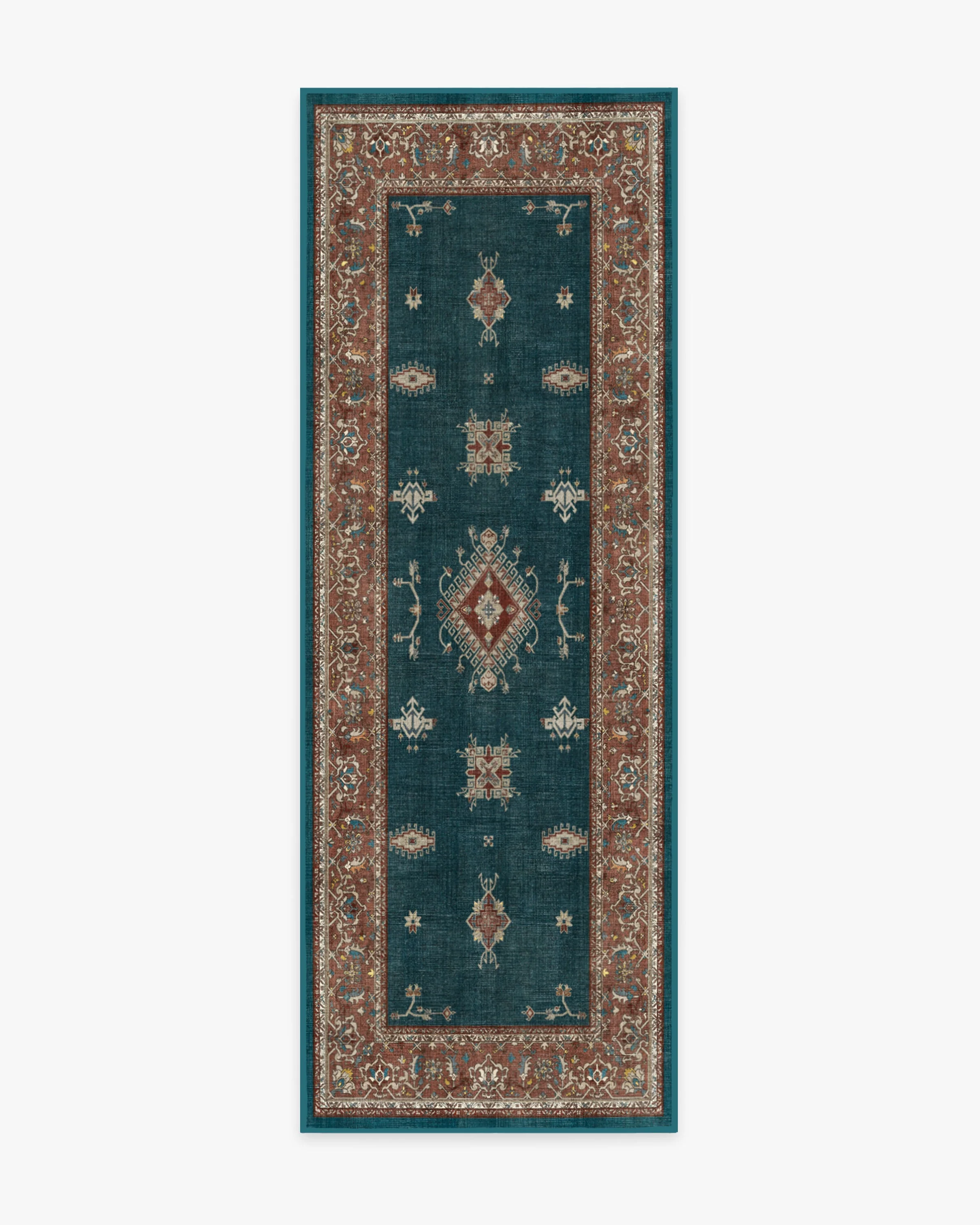 Verena Teal Blue Flatwoven Rug