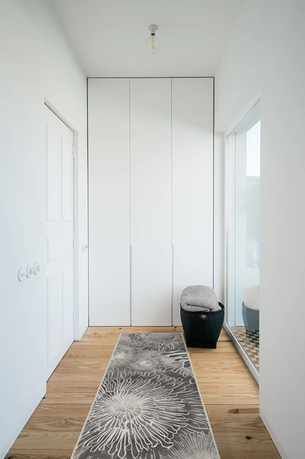 Chrysanthemum Ash Grey Flatwoven Rug