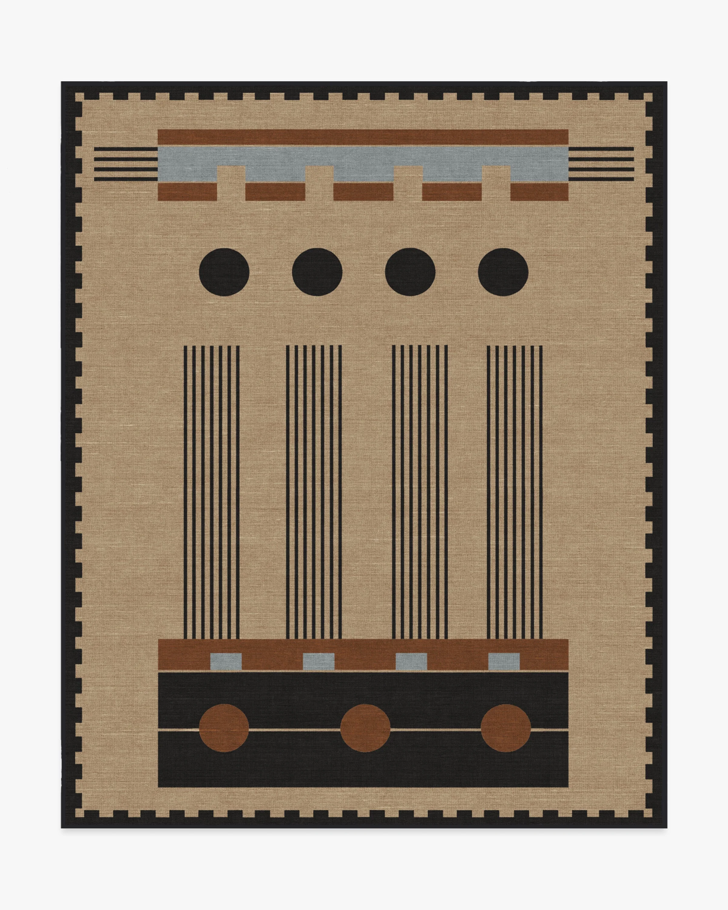 Kasi Black & Tan Flatwoven Rug by Architectural Digest