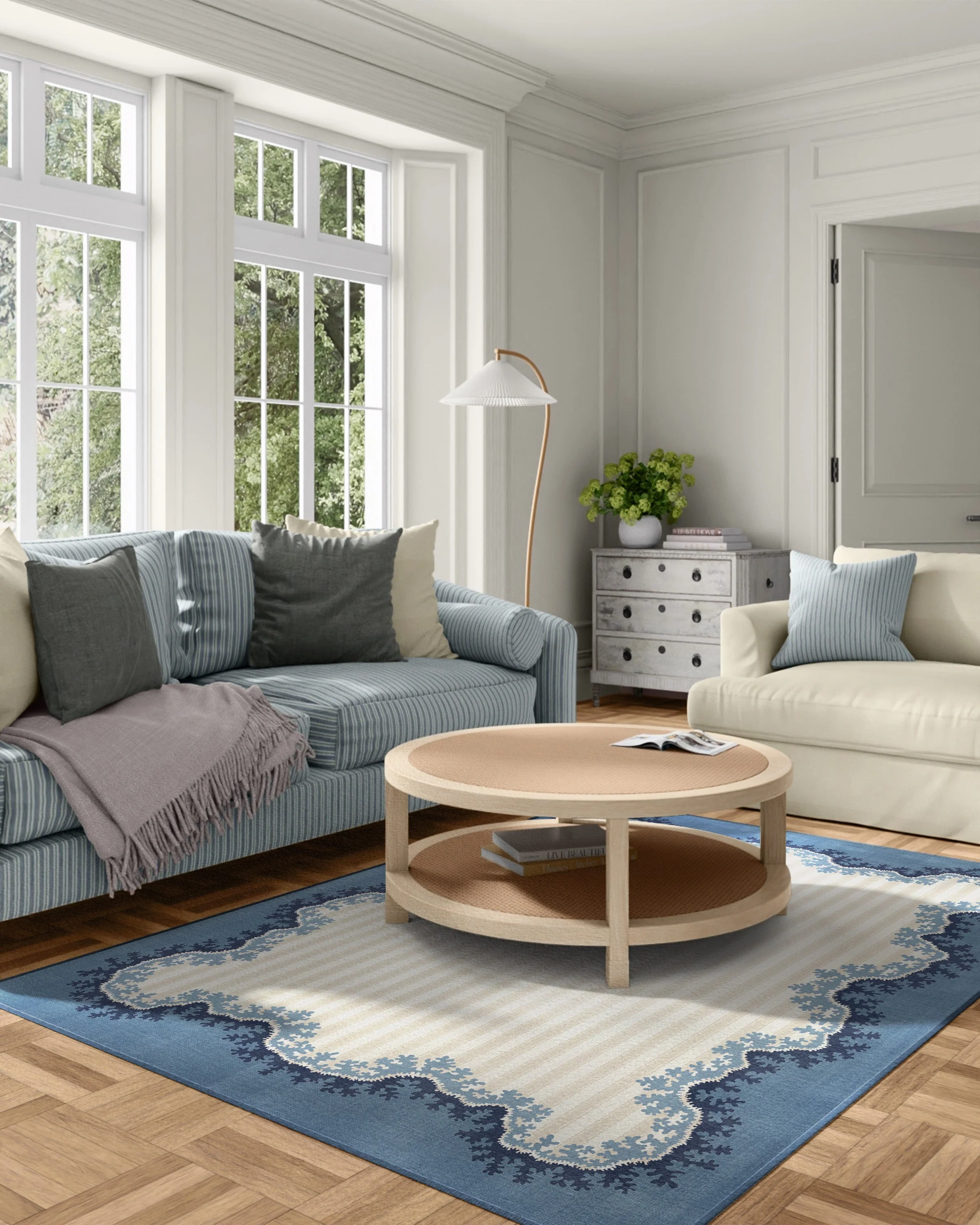 Oxbow Indigo Rug by Sanderson
