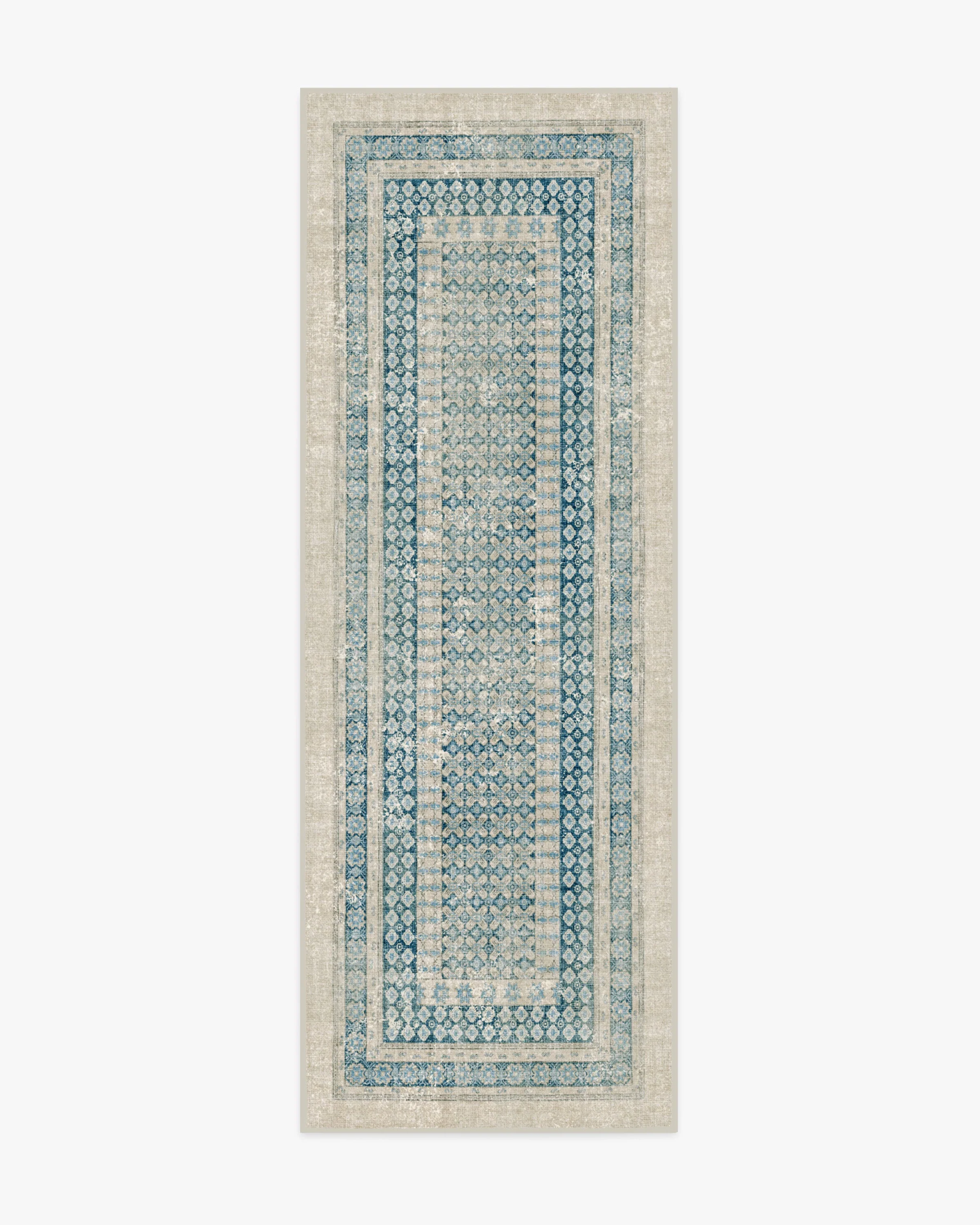 Cyrus Neutral & Blue Flatwoven Rug