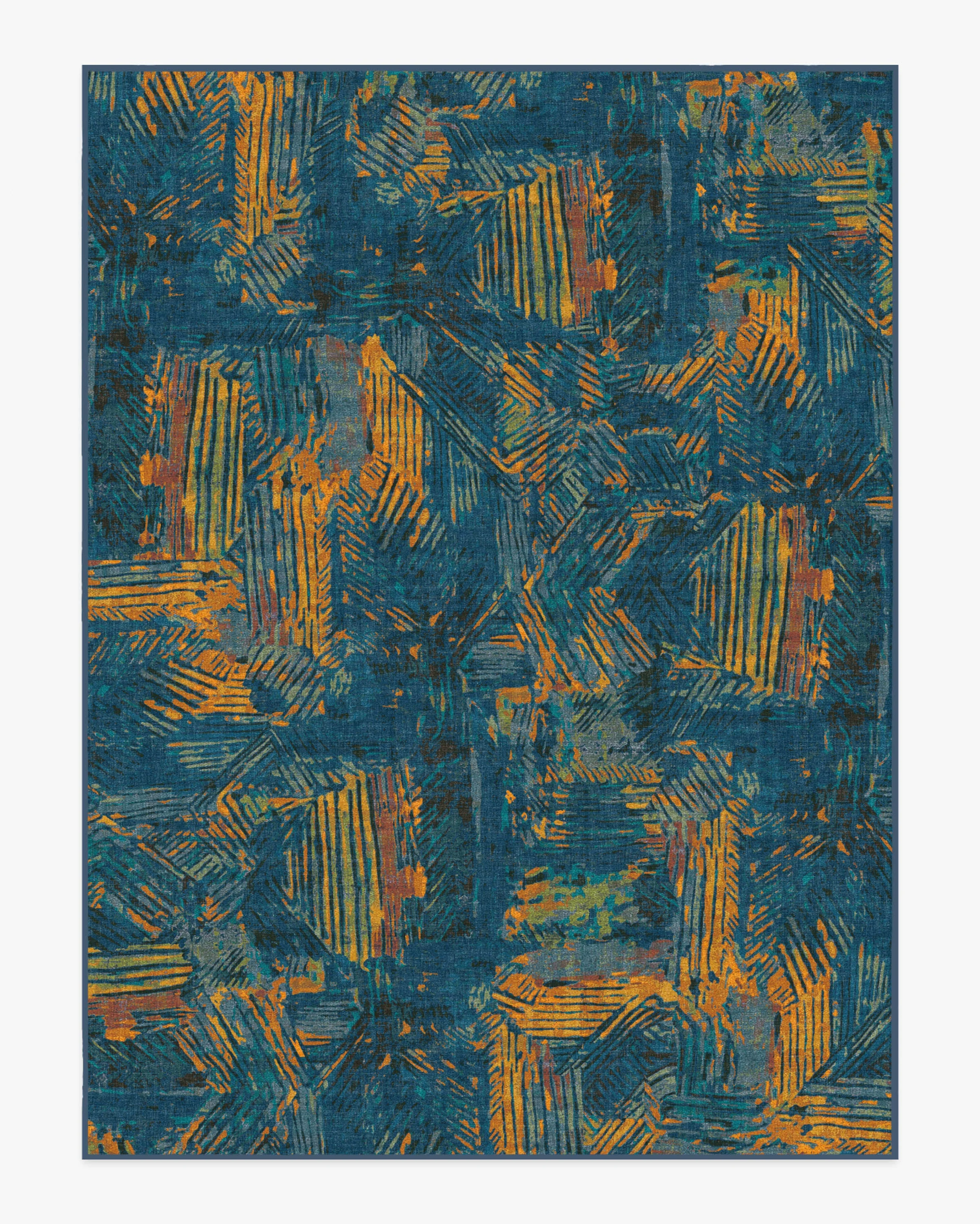 Sgraffito Royal Blue Rug by Malene Barnett
