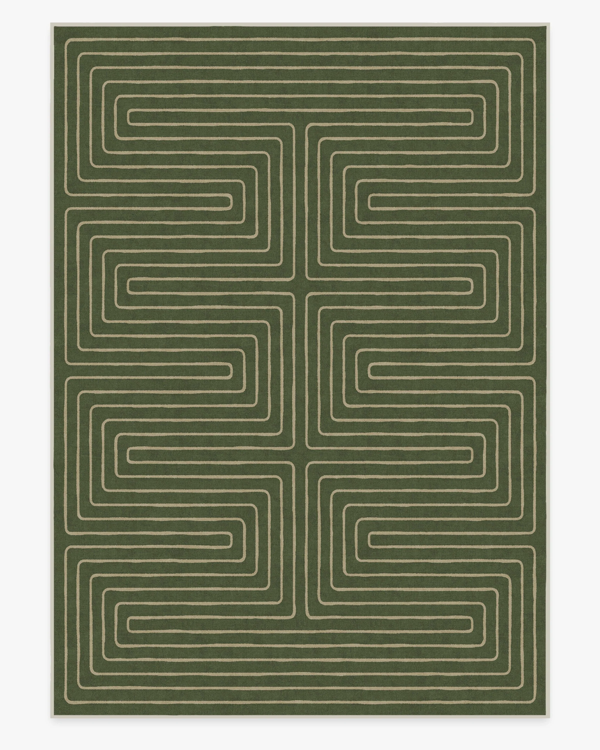 Labyrinth Fern Green Flatwoven Rug by Jonathan Adler