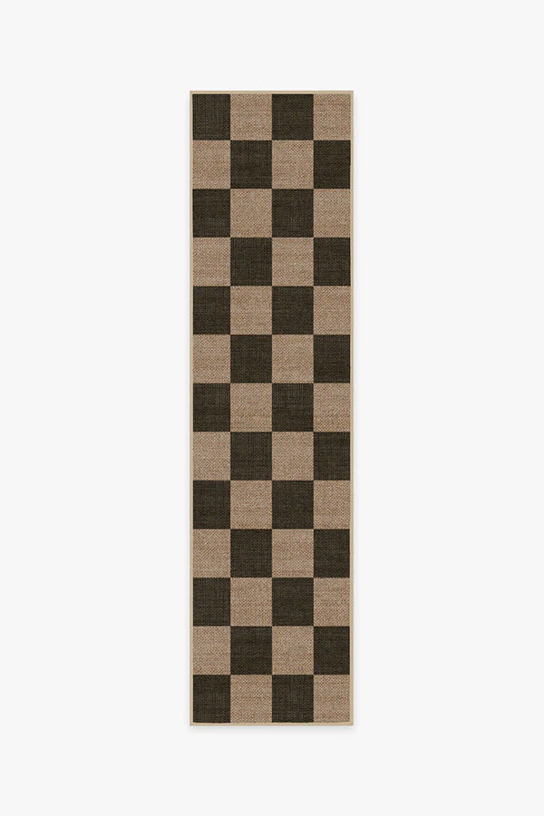Checkerboard Soft Black Re-Jute Rug
