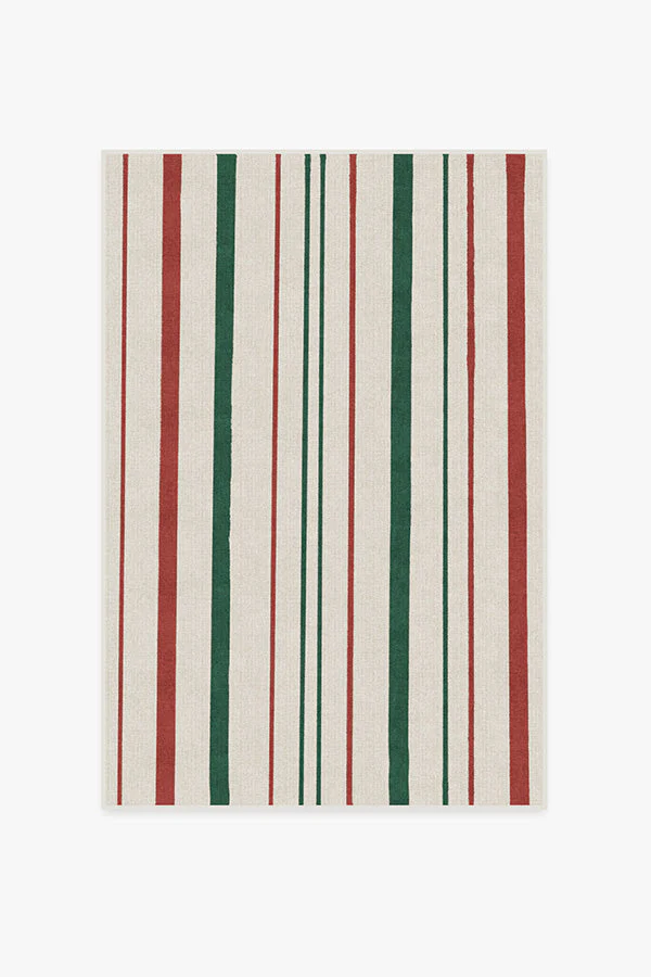 Hudson Stripe Red & Green Rug