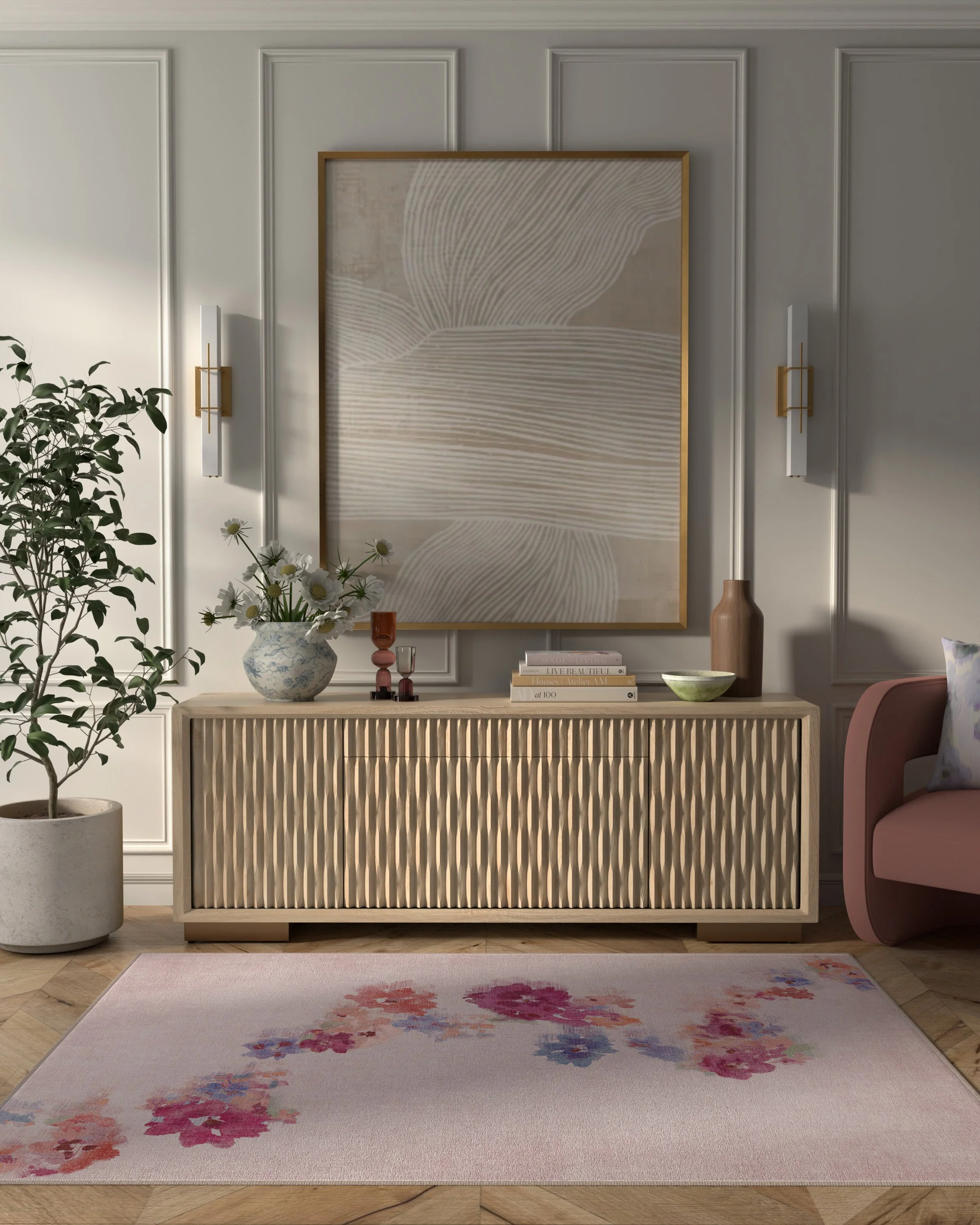 Clara Soft Rose Rug